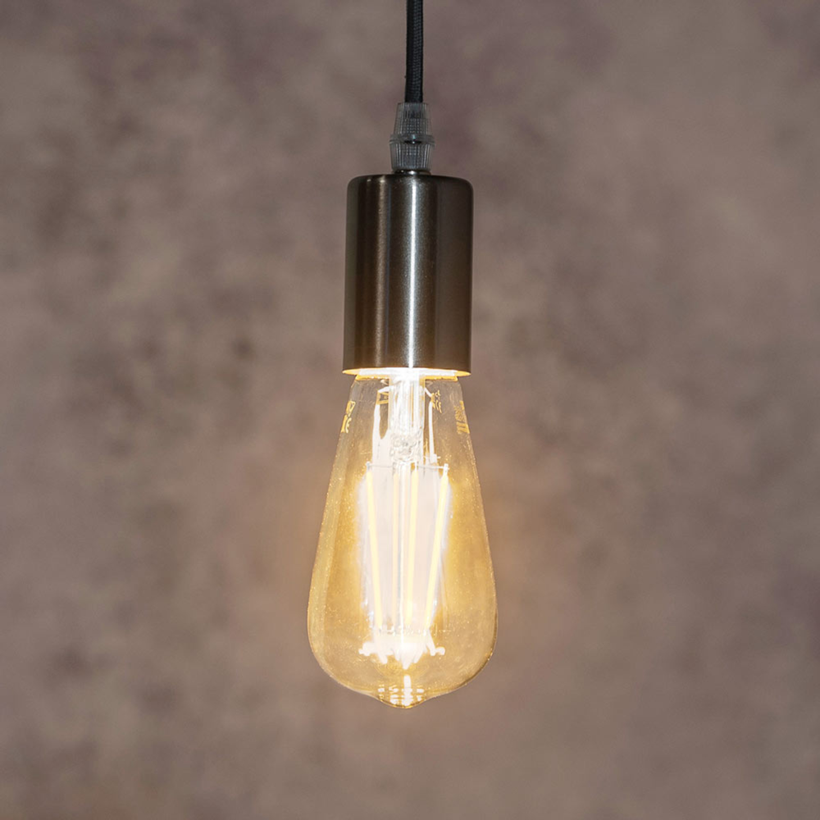 Globo Striking Haiko hanging light with black cable, for Living / Dining Room, metal, E27, 60 W, energy efficiency: A++