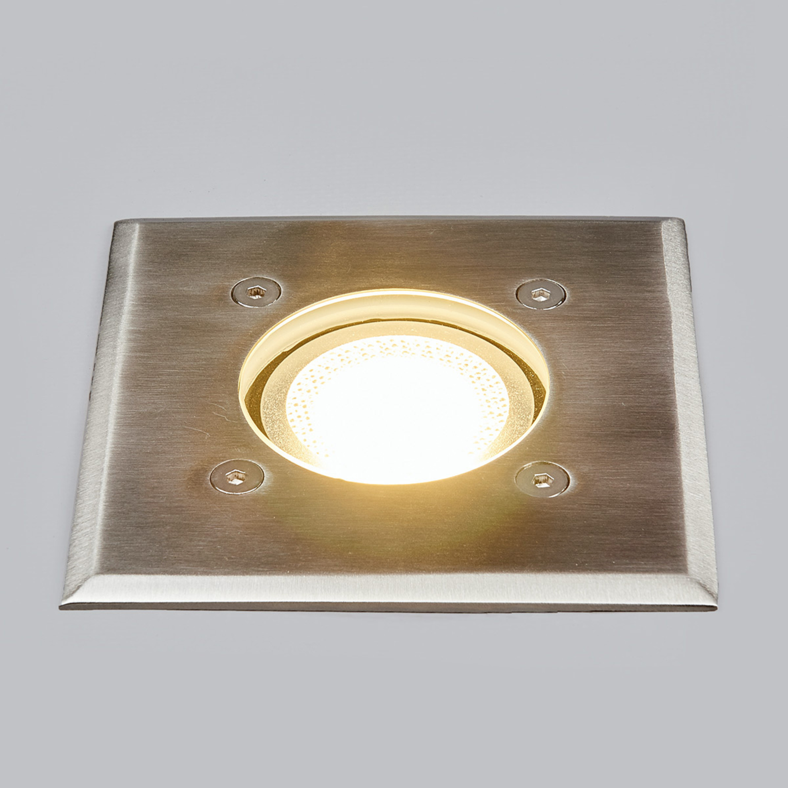 Angular stainless steel recessed floor light Insa