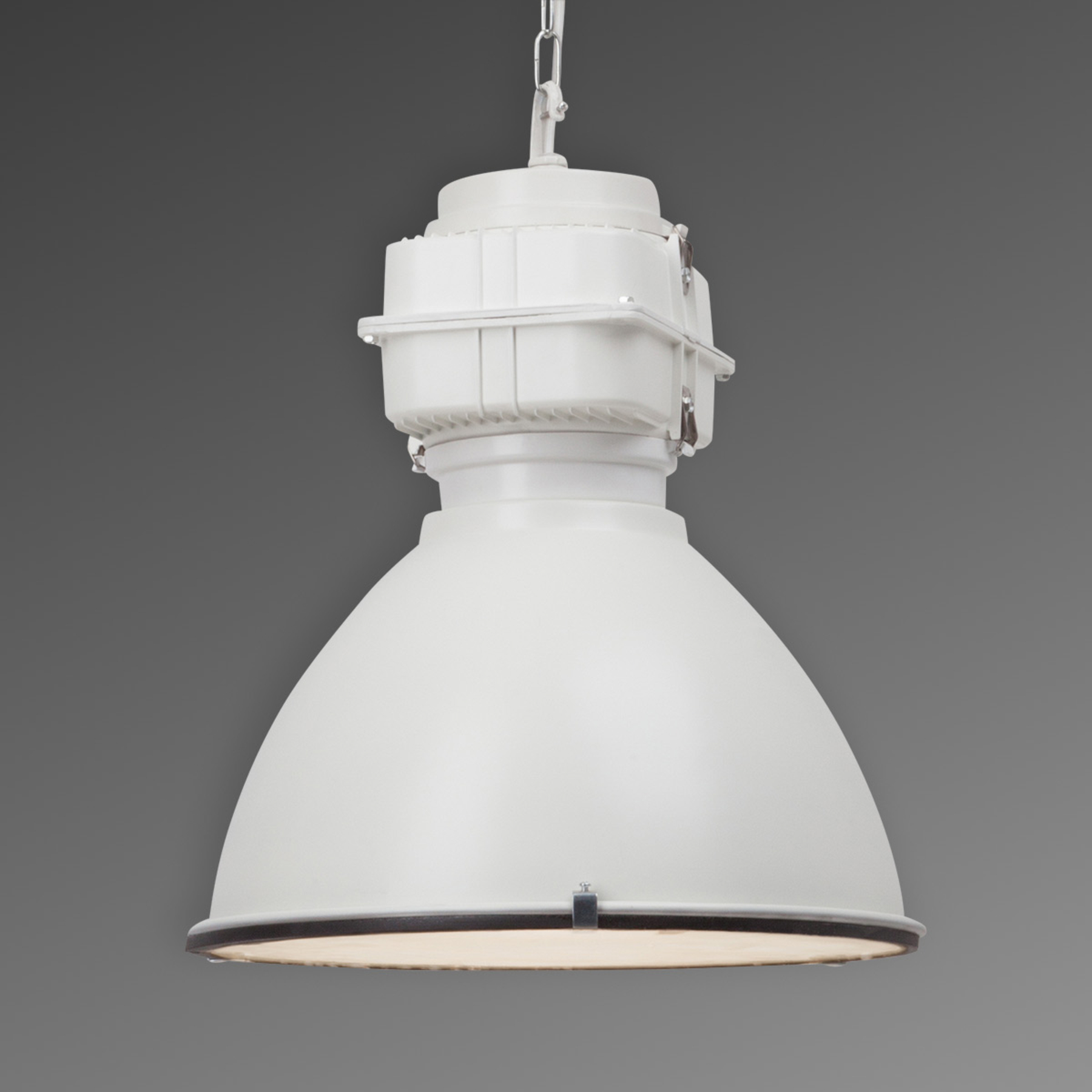 Spot-Light White pendant lamp Boston, for Living / Dining Room, metal, concrete, glass, E27, 60 W, energy efficiency: A++