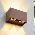 Lindby LED външна стенна лампа Nivar, ръжда, 4-крилна, 20 cm, IP54