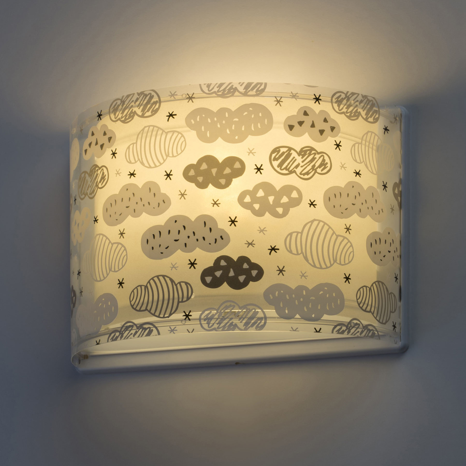 Children's wall light Clouds in grey