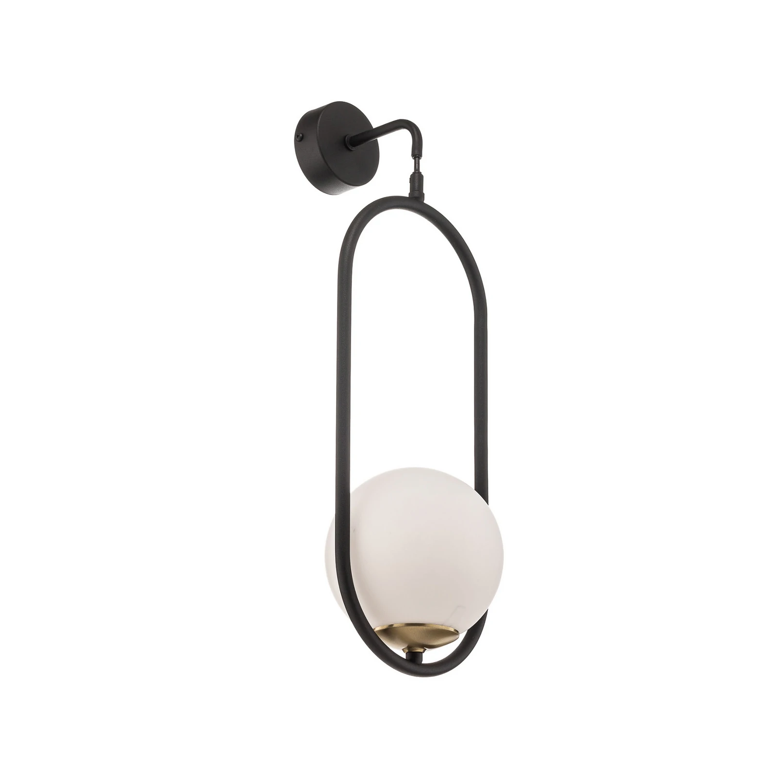 Applique murale Samba, verre opale/noir à 1 lampe