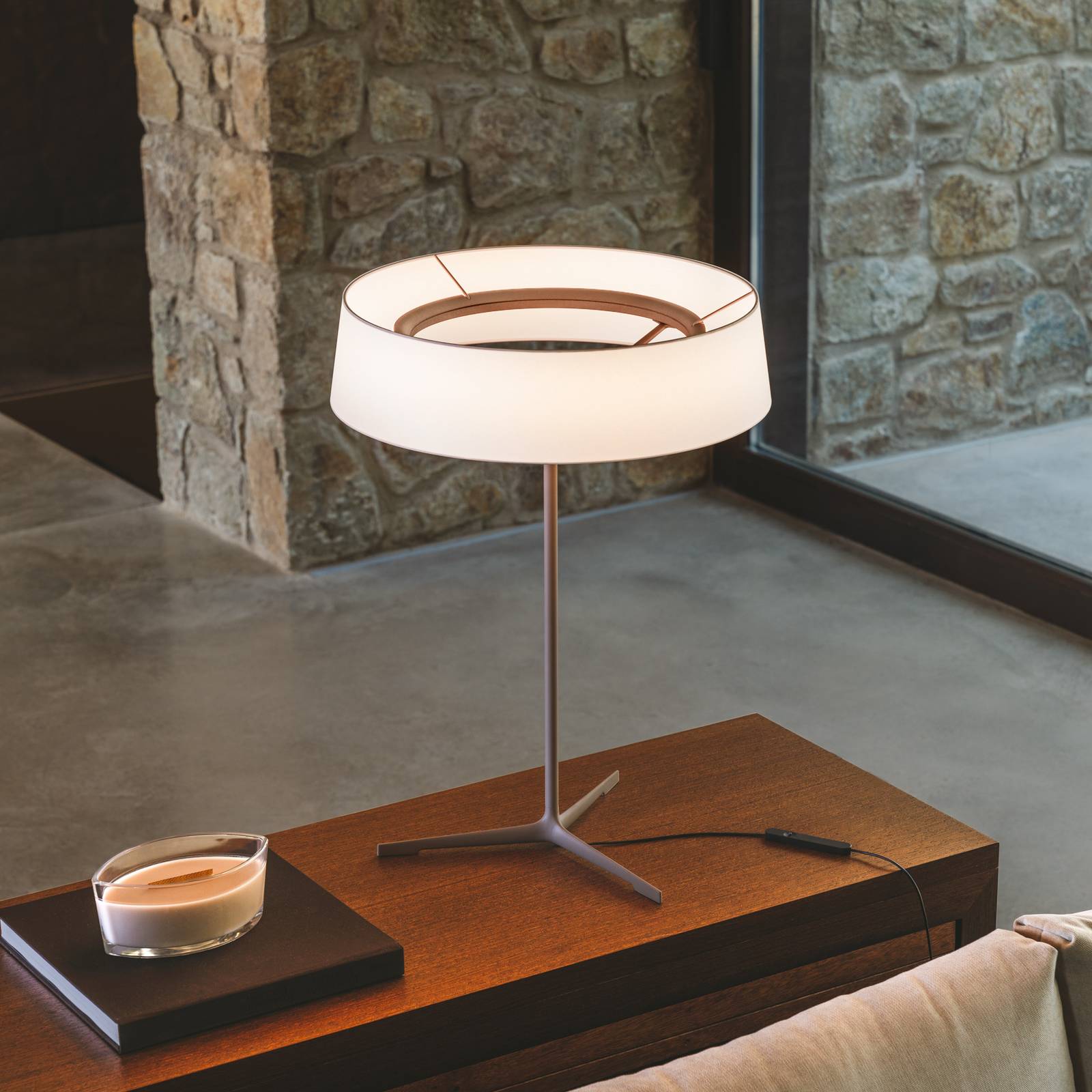  Vibia Vibia Led Table Lamp Dama, Beige, Height 61 Cm Paper/metal 