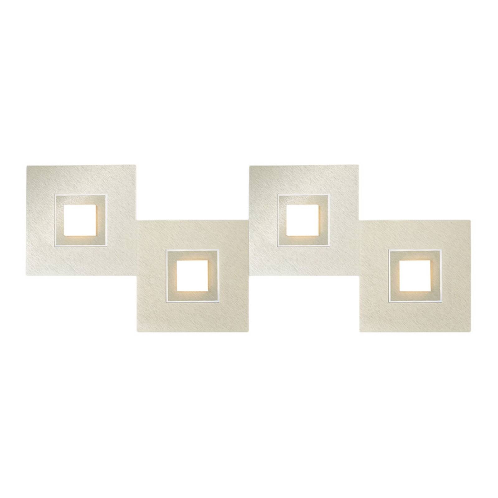 Grossmann GROSSMANN Karree 4-bulb 80x30 cm pearl champagne, for Living / Dining Room, aluminium, acrylic, L: 80 cm, W: 30 cm, H: 5 cm