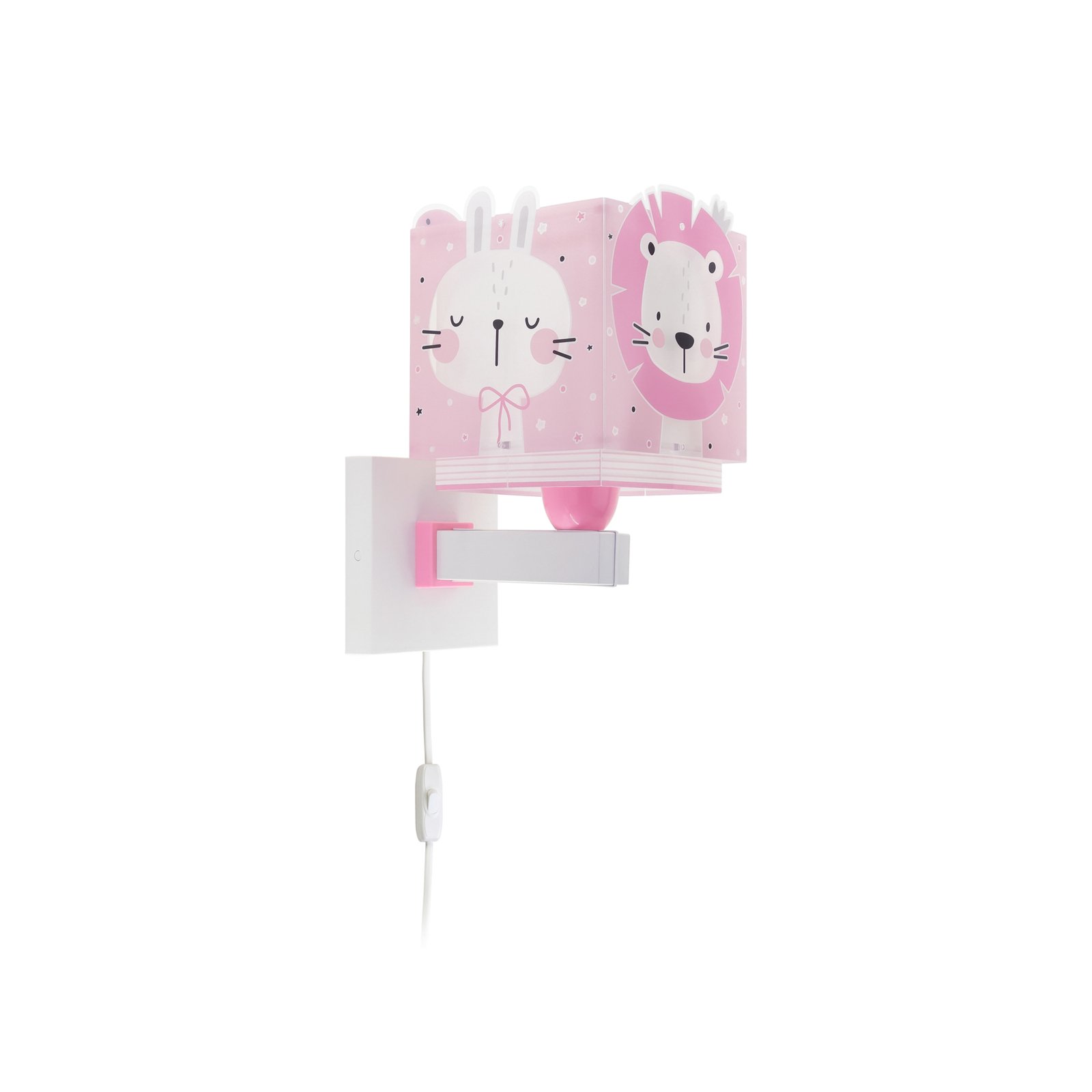 Dalber Baby Jungle wall light with a plug, magenta