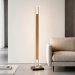 Sveja LED álló lámpa, fekete/fa színű, magasság 140 cm, CCT