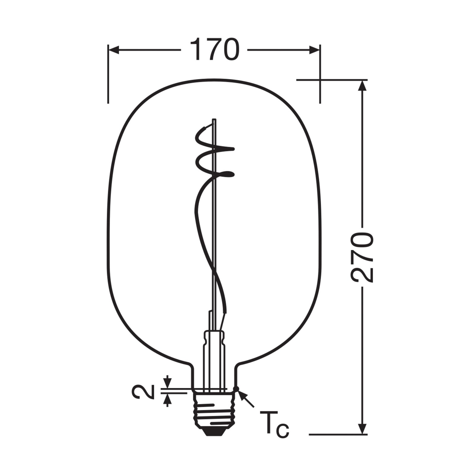 OSRAM LED vintāža Vintage 1906 Big Oval E27 4,5W 818 kvēlspuldze, dūmu virtene