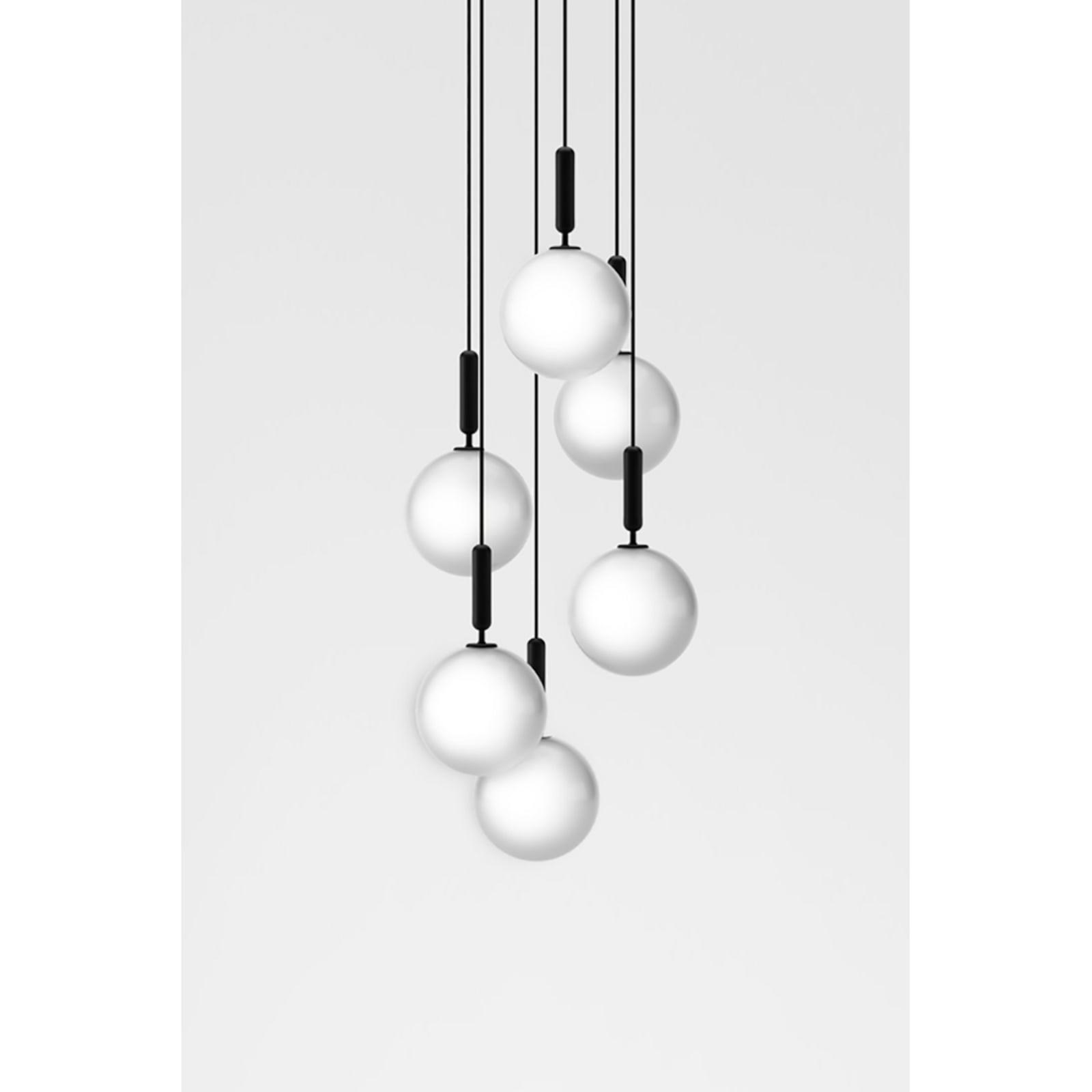 Nuura šviestuvas Miira 6 Large, pilkos/opalo spalvos, 6 lempų. 