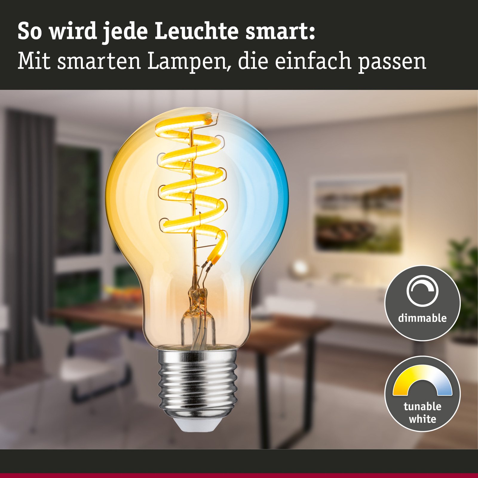 Paulmann LED žiarovka ZigBee E27 7,5W CCT zlatá