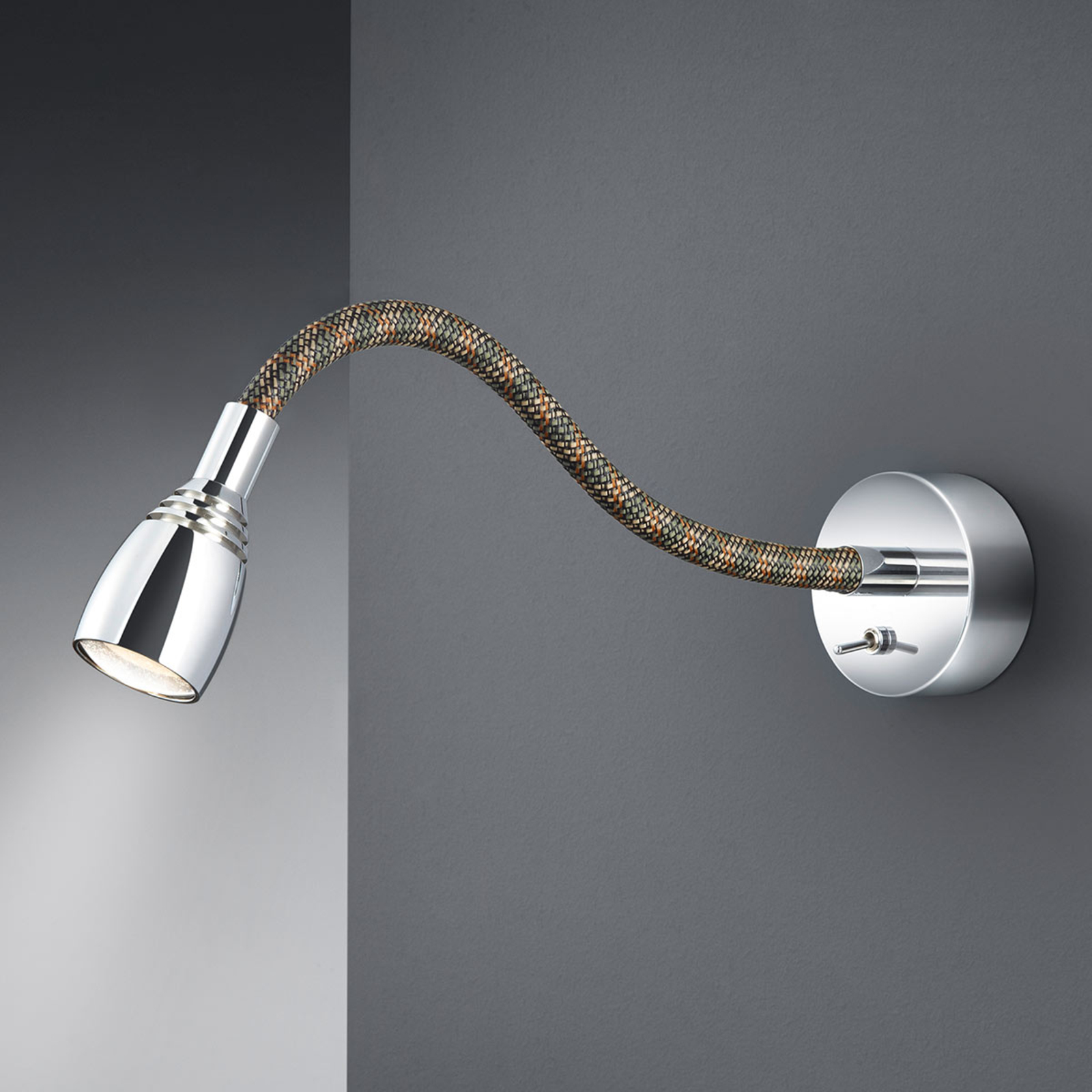 Baulmann 64.361 LED-Wandlampe Flexarm mit Textil