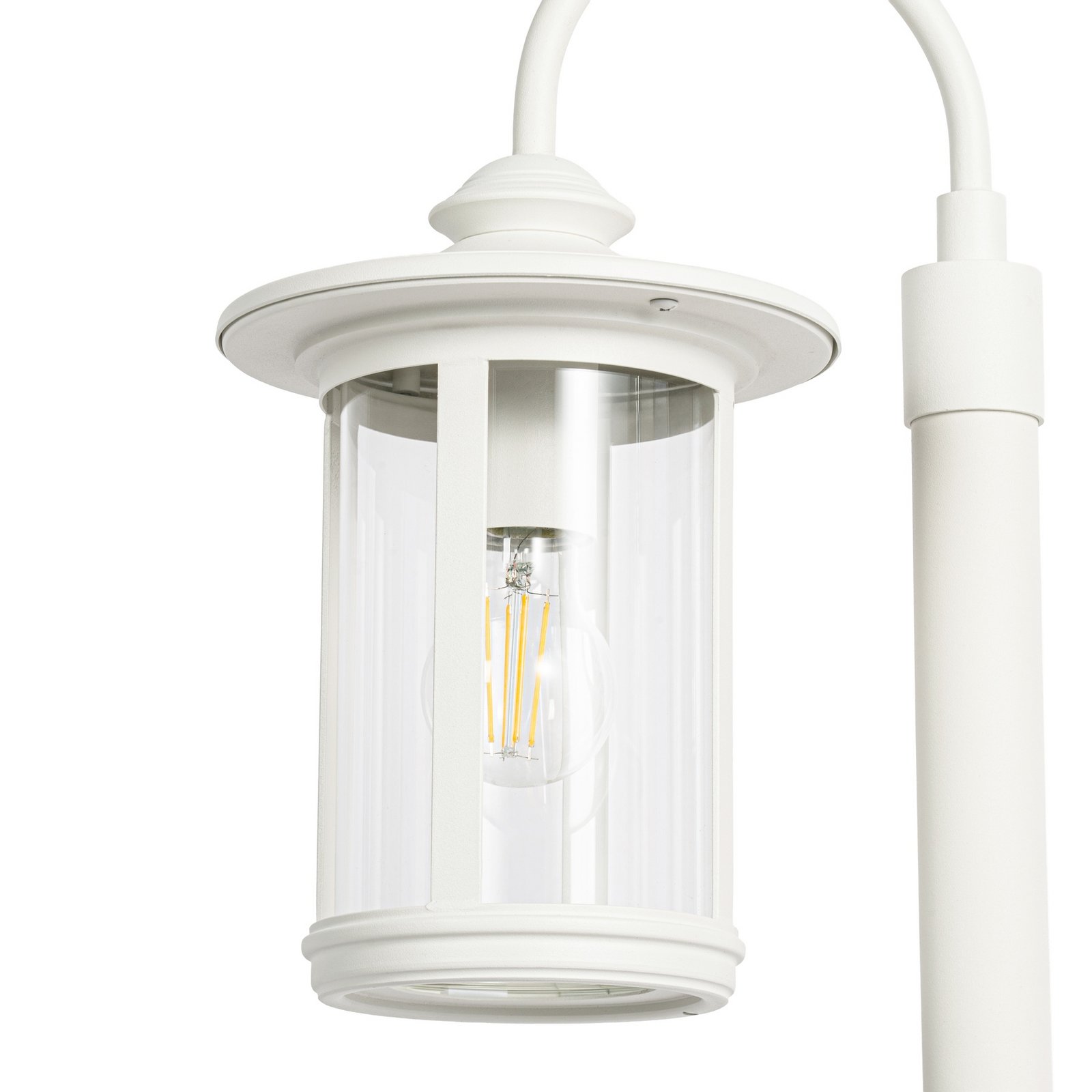 Lindby Wegeleuchte Zayn, weiß, Glas, Höhe 109 cm, IP65