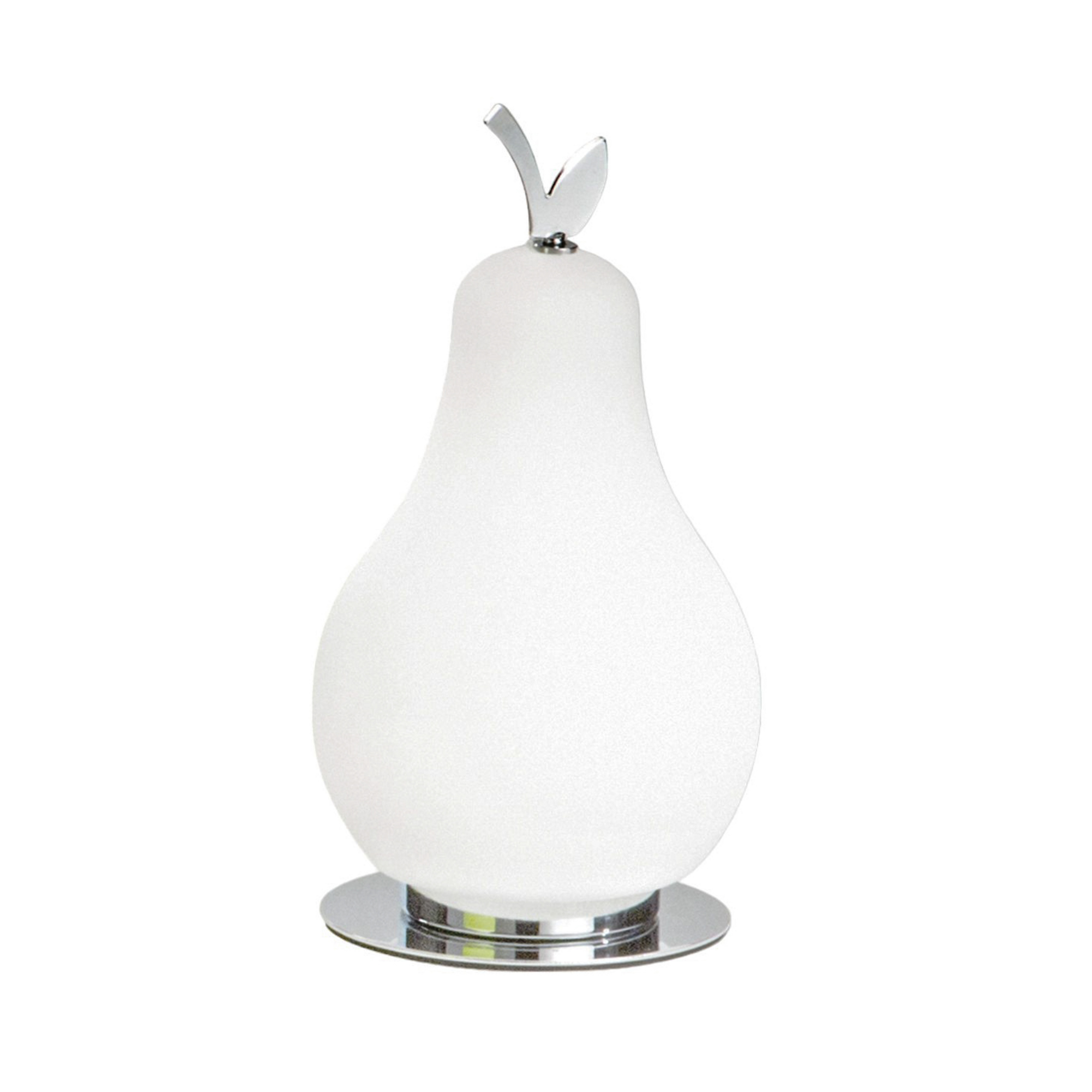 LED-Tischleuchte Wilma, chrom/weiß, Birnenform, dimmbar