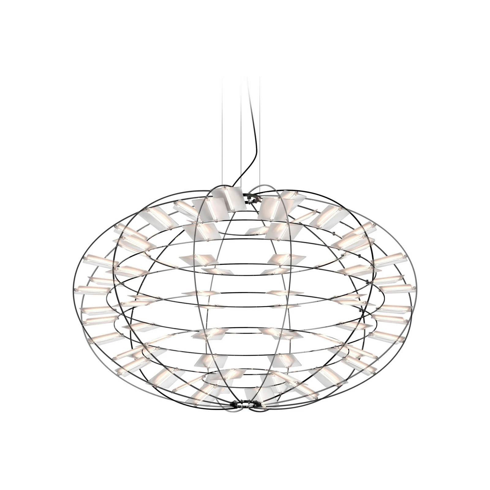Nemo LED κρεμαστό φωτιστικό Chloris, νικελίου, Ø 90 cm