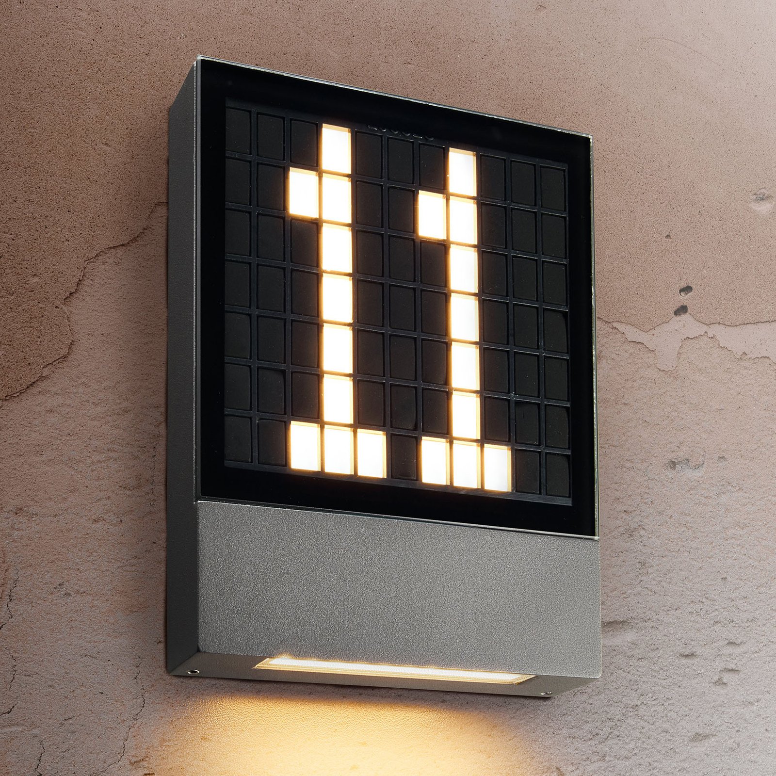 Heitronic Pavia LED house number light with connector system, aluminium, glass, 4.5 W, energy efficiency: A+, W: 15 cm, H: 20 cm