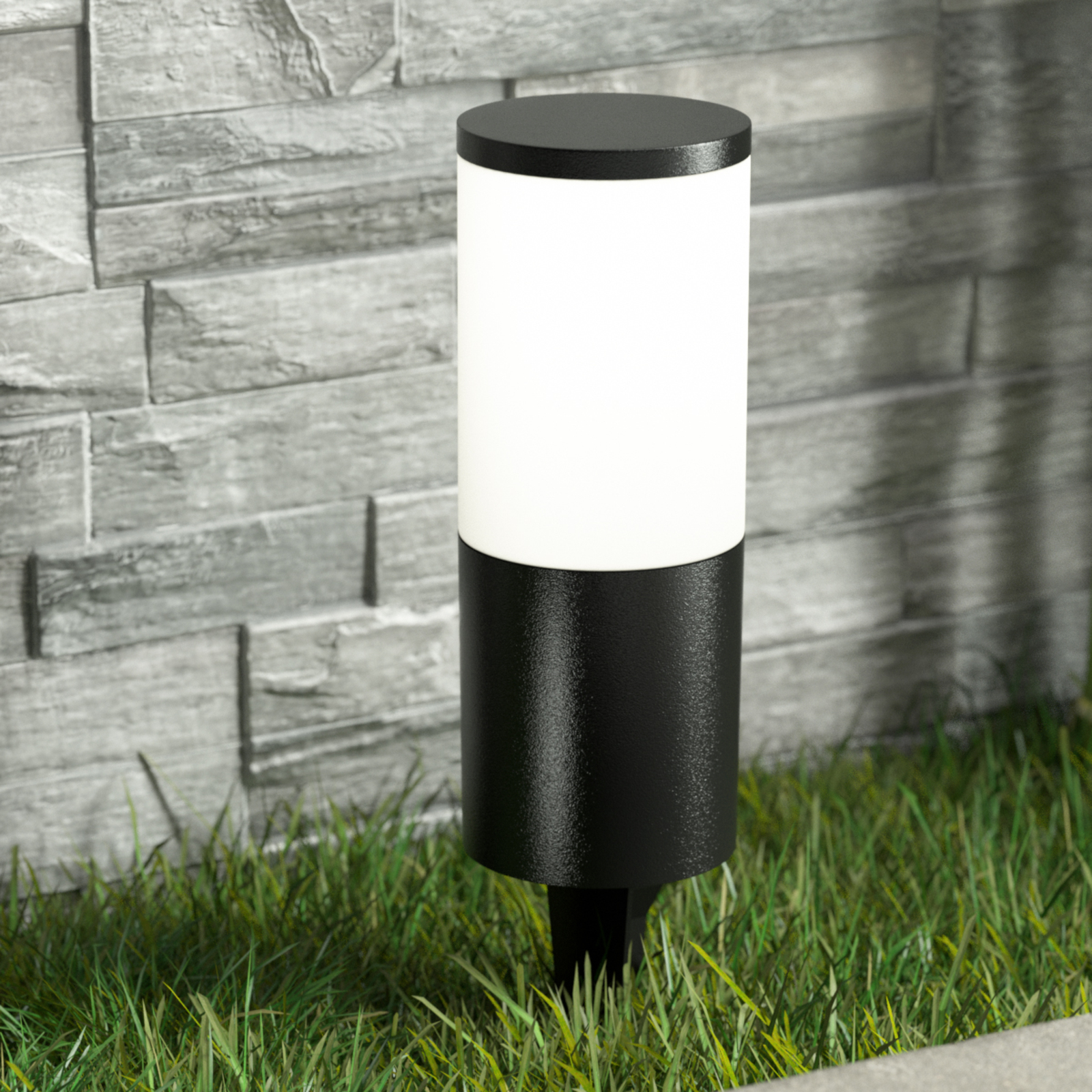 Fumagalli LED ground spike lamp Amelia in black, cast resin, PMMA, E27, 8 W, energy efficiency: A+, H: 25 cm