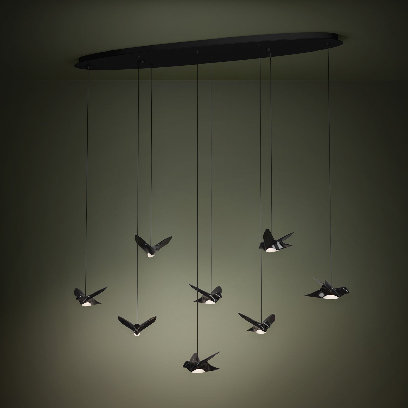 EGLO Stars Of Light LED hanging light Paratebueno black 8-bulb