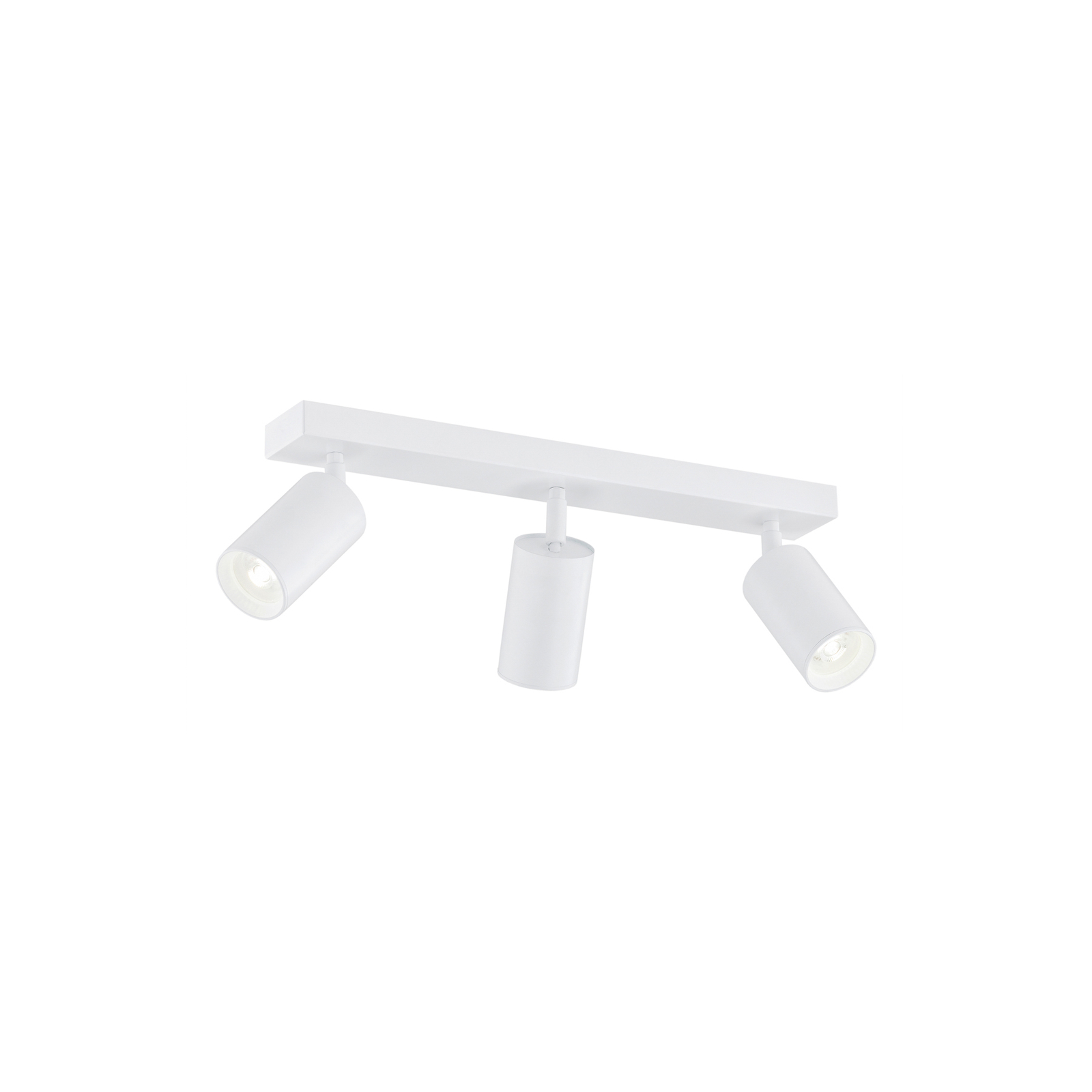Sado downlight, white, steel, adjustable, 3-bulb long
