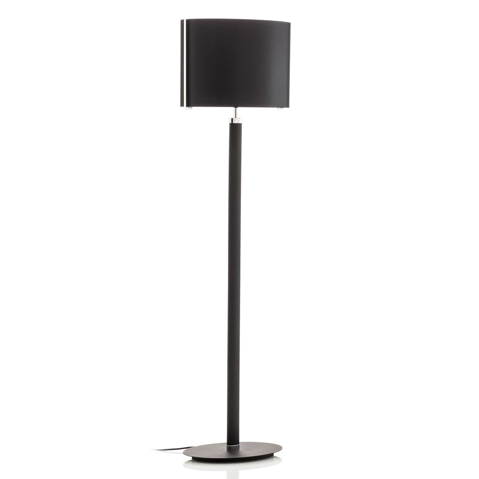 Rothfels Darrell floor lamp, oval, black, nickel