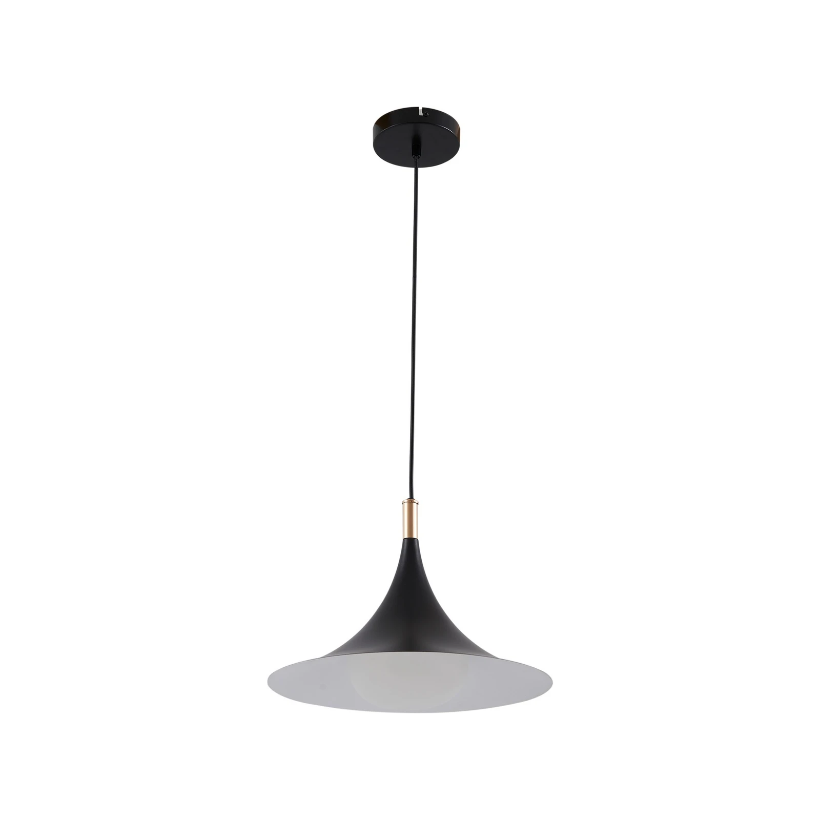 Závěsné svítidlo Lindby Jarl, černá barva, kov, Ø 35 cm, G9