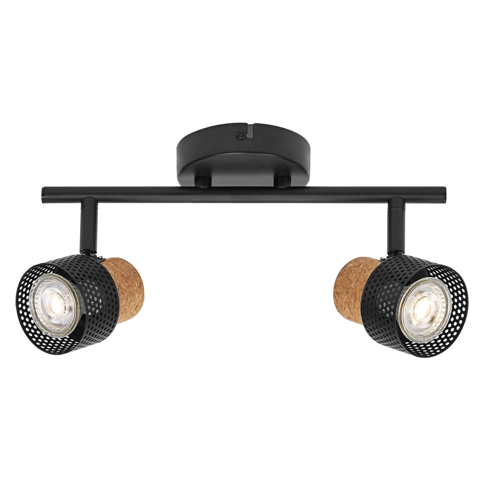 LEDVANCE LED downlight Cork, GU10, 2 luces, atenuable, negro