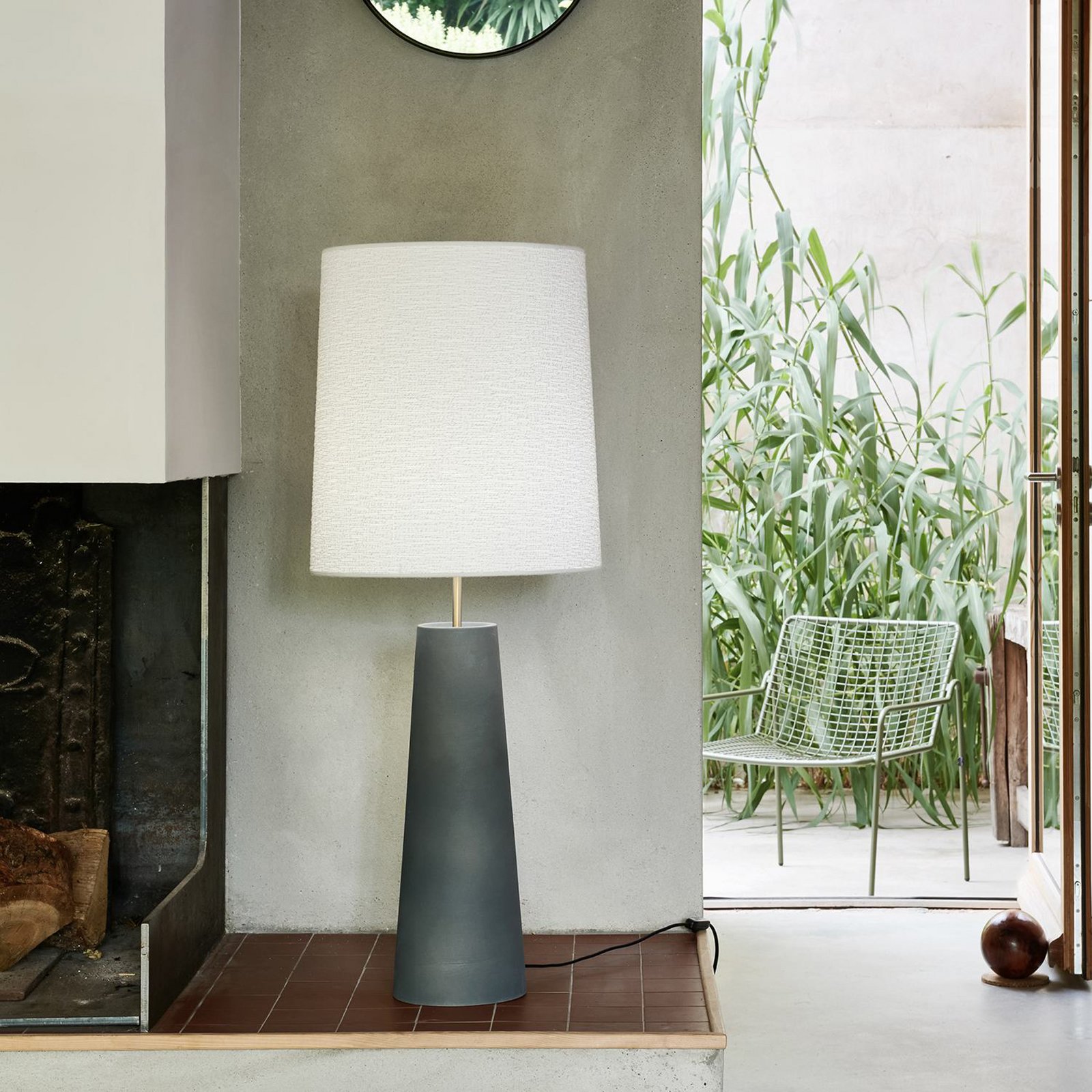 Cosiness Tischlampe 102 cm grau/weiß Keramik - MARKET SET