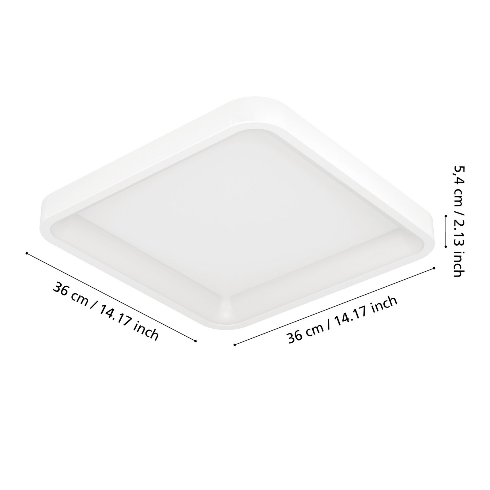 EGLO connect Smart LED ceiling light Loretello-Z, angular, white