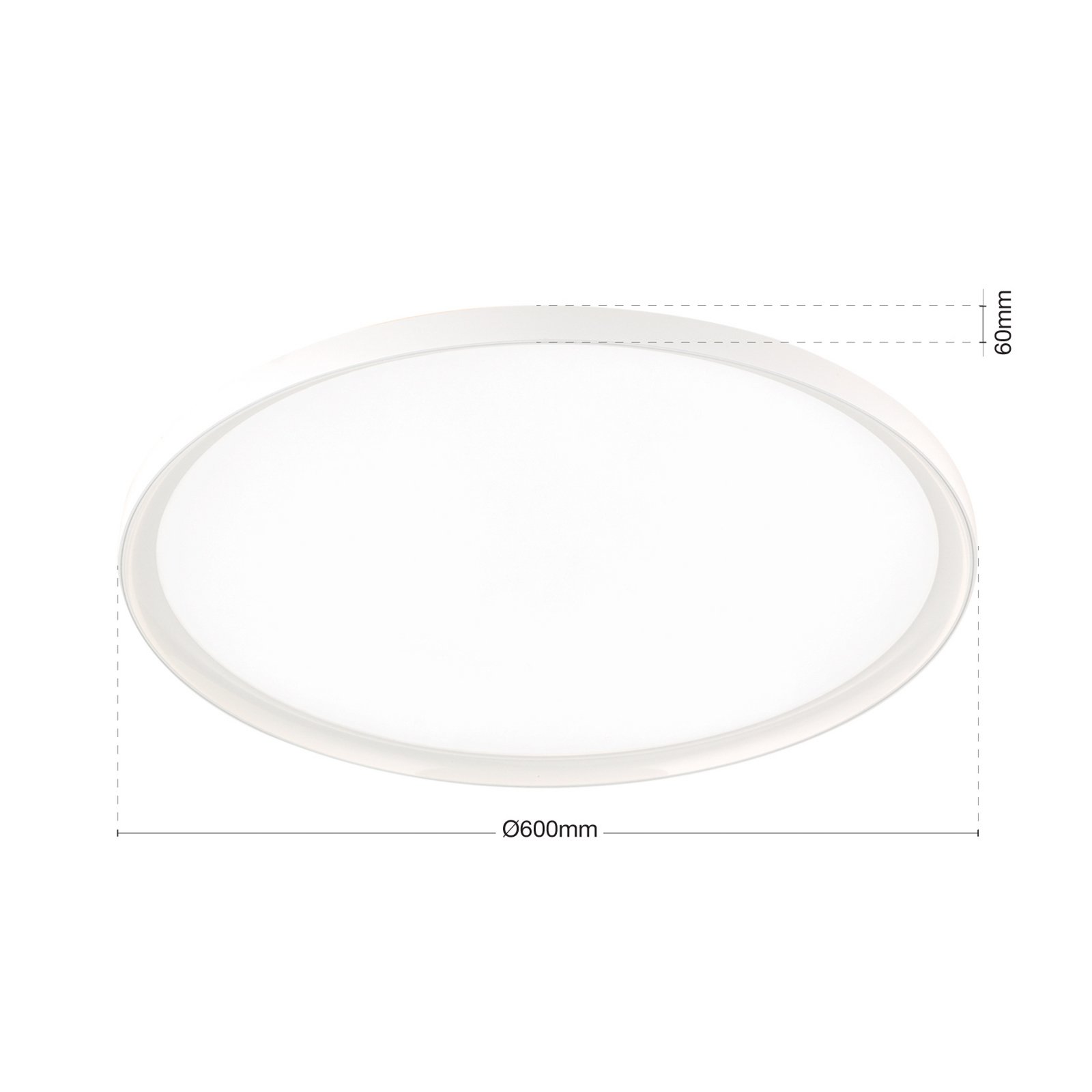 LED таванска лампа GAMMA, Ø 60 cm, бяла, дистанционно управление, CCT dim