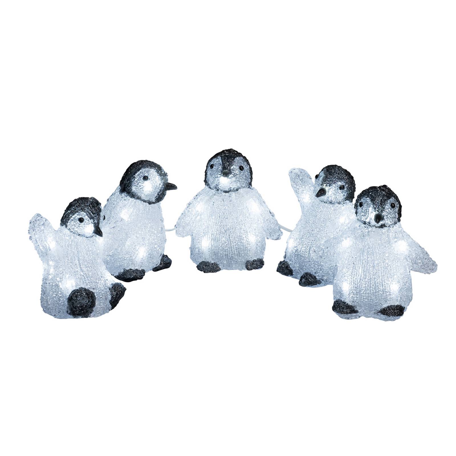 Öt db baba pingvinek LED akril világító figurák