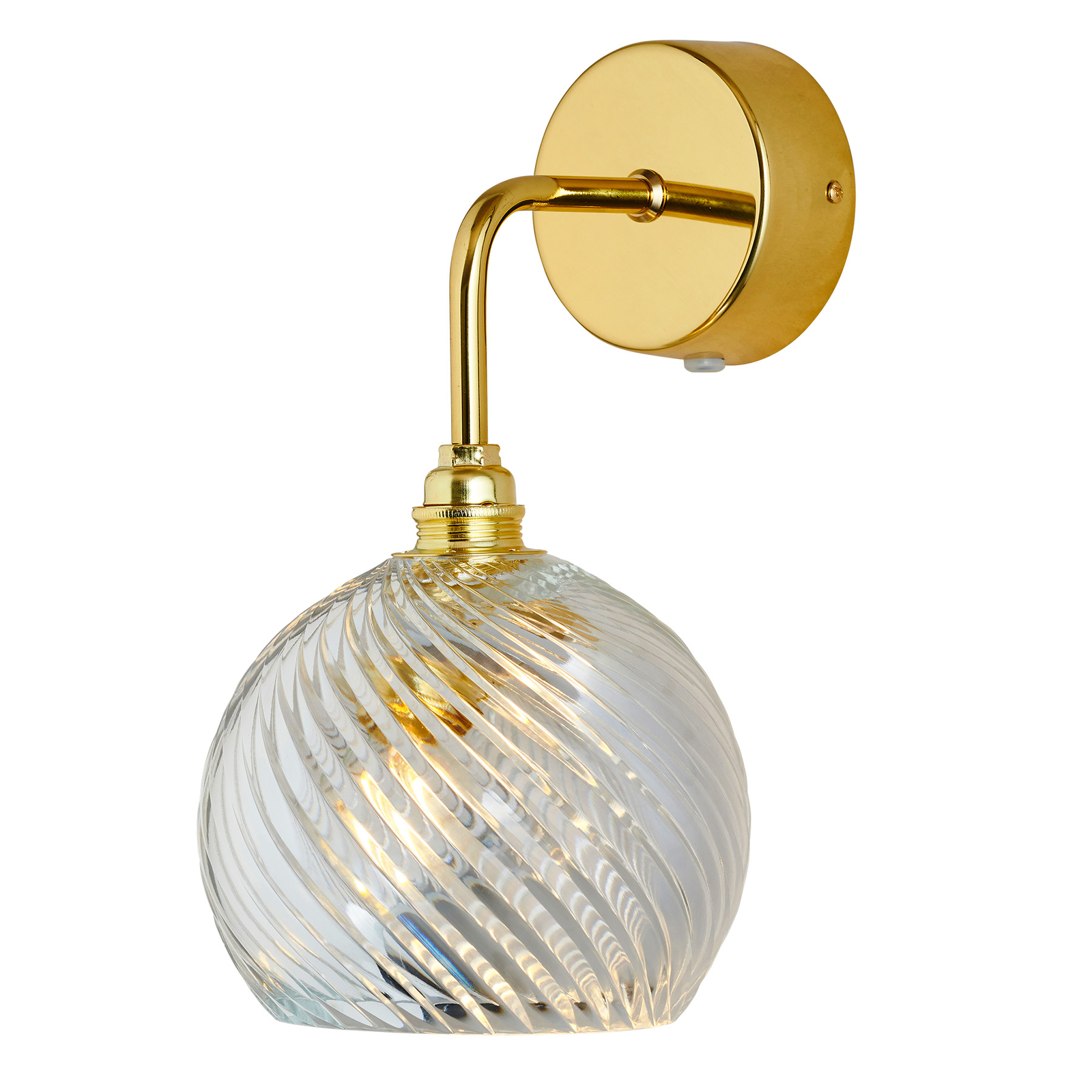 EBB & FLOW Rowan wall lamp, gold/crystal Ø 15.5 cm