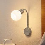 Lindby Lioma vägglampa med flexibel arm, nickel