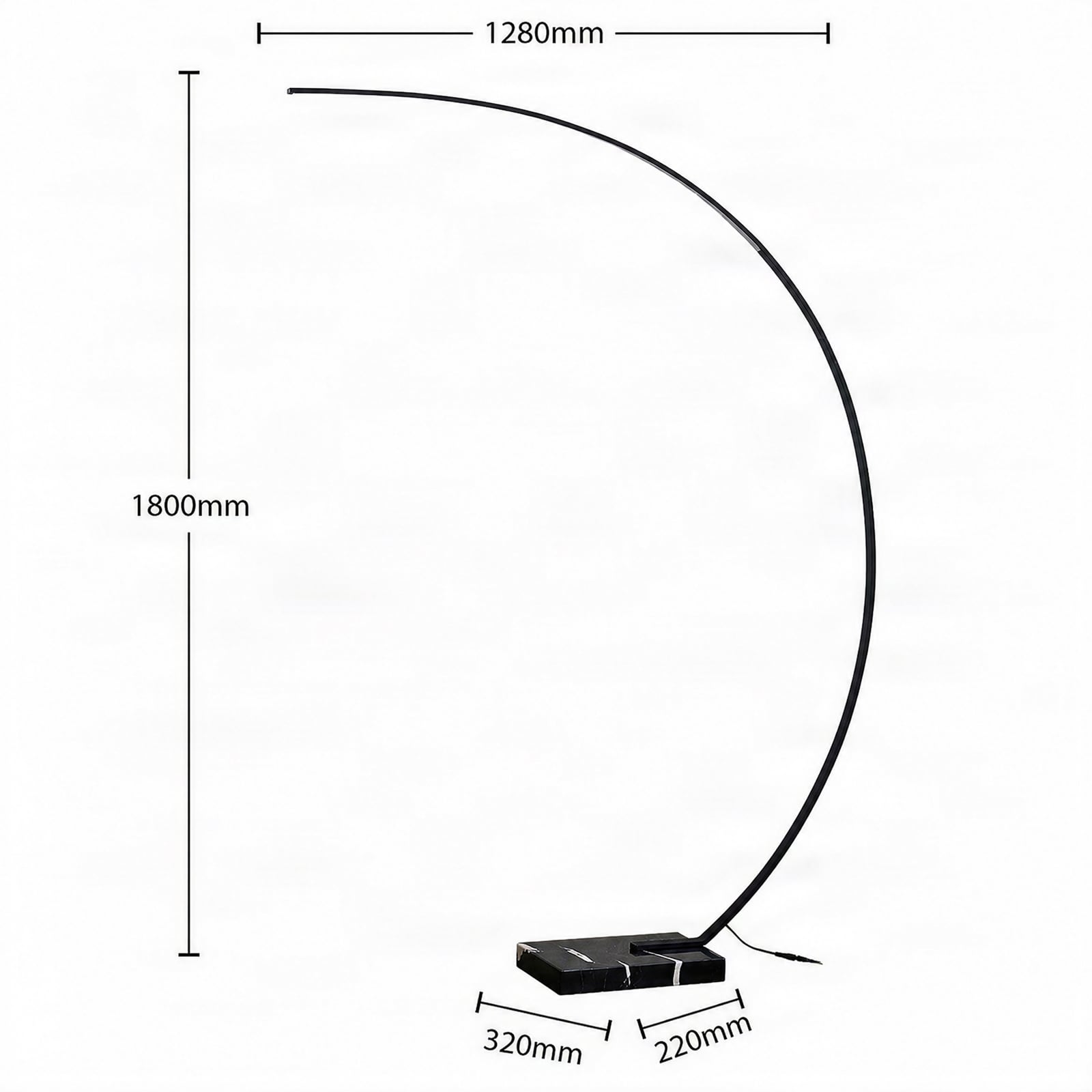 Lindby LED-buelampe Kendra, svart, aluminium, høyde 180 cm Lindby LED-buelampe Kendra, svart, aluminium, høyde 180 cm