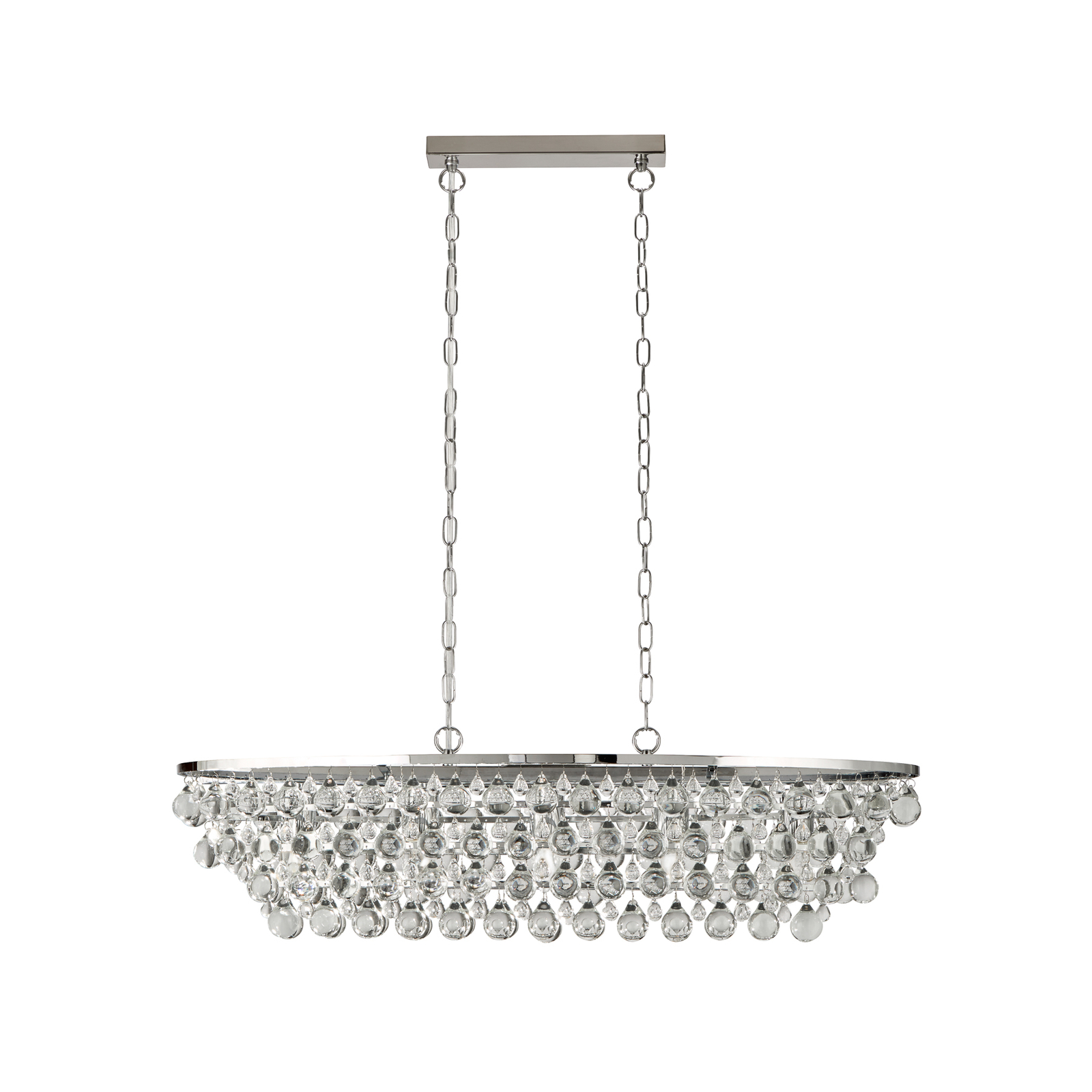 Candeeiro suspenso Michelle, cromado/claro, vidro cristal, 92 cm, E27