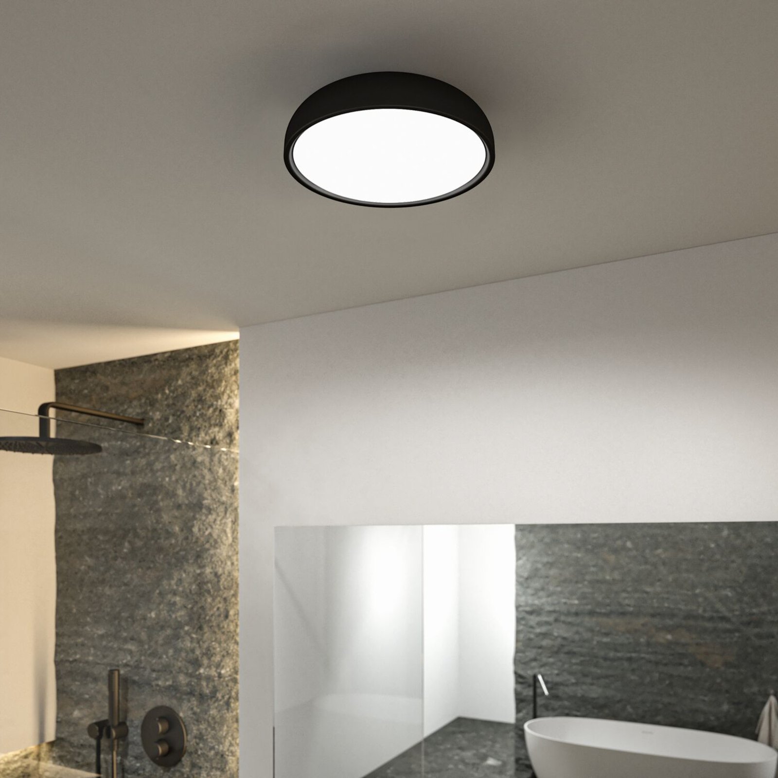 Oka LED Plafonnier IP44 Blanc/Noir - Paulmann
