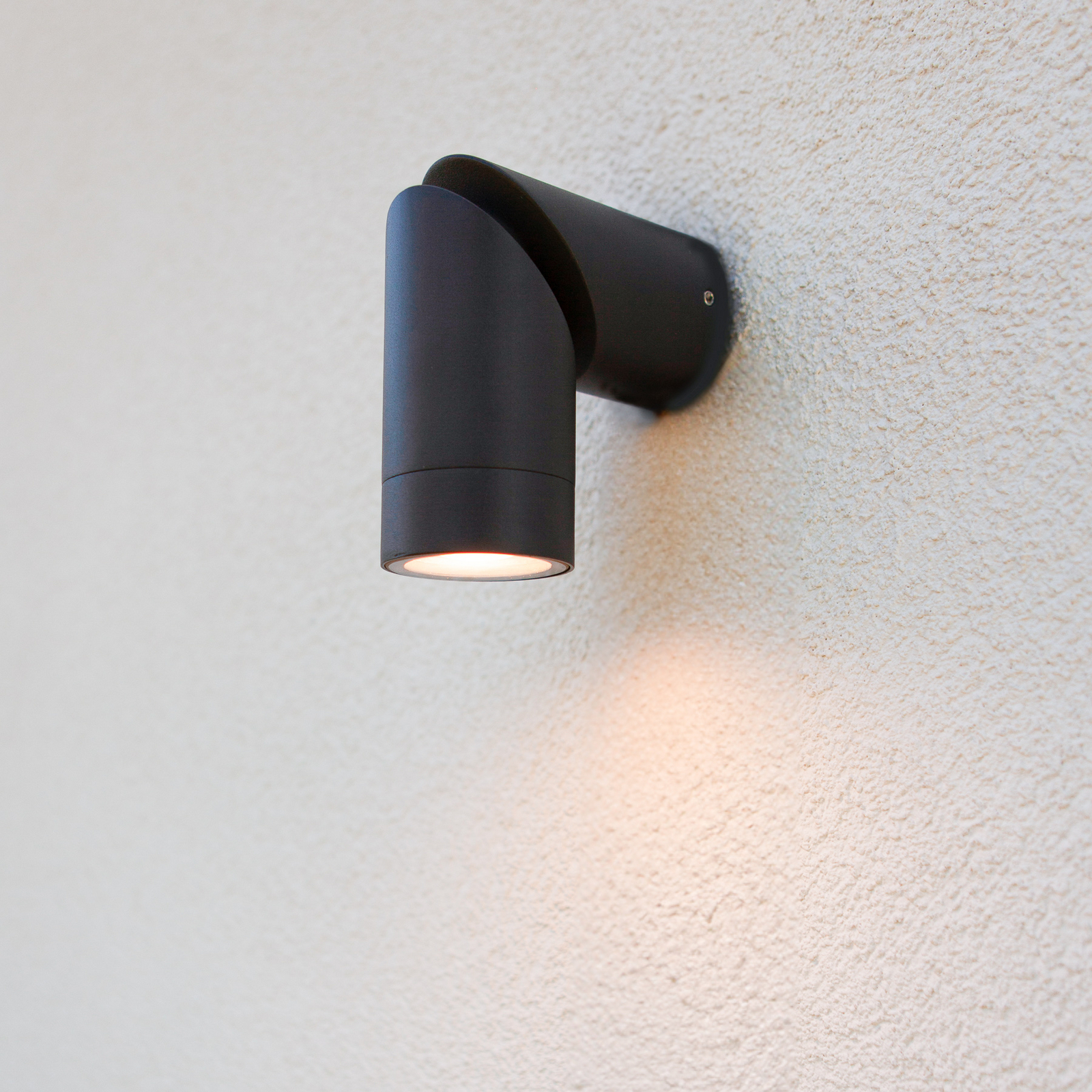 Außenwandlampe TUBON, dunkelgrau, Ø 6 cm, Metall, IP54, GU10