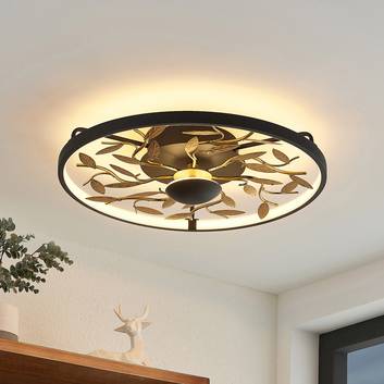 Lindby Annleorie LED plafondlamp, zwart, goud