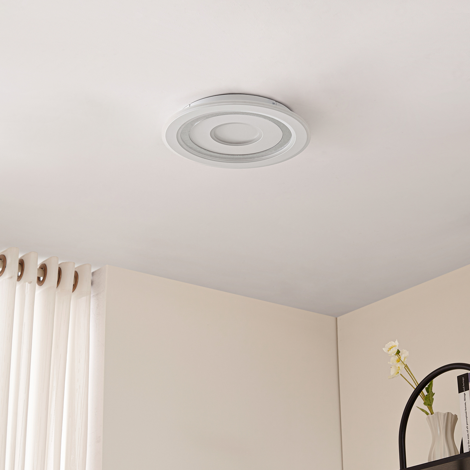 Lorvik LED stropna svjetiljka, Ø 40 cm, bijela, CCT, prigušljiva - Lindby