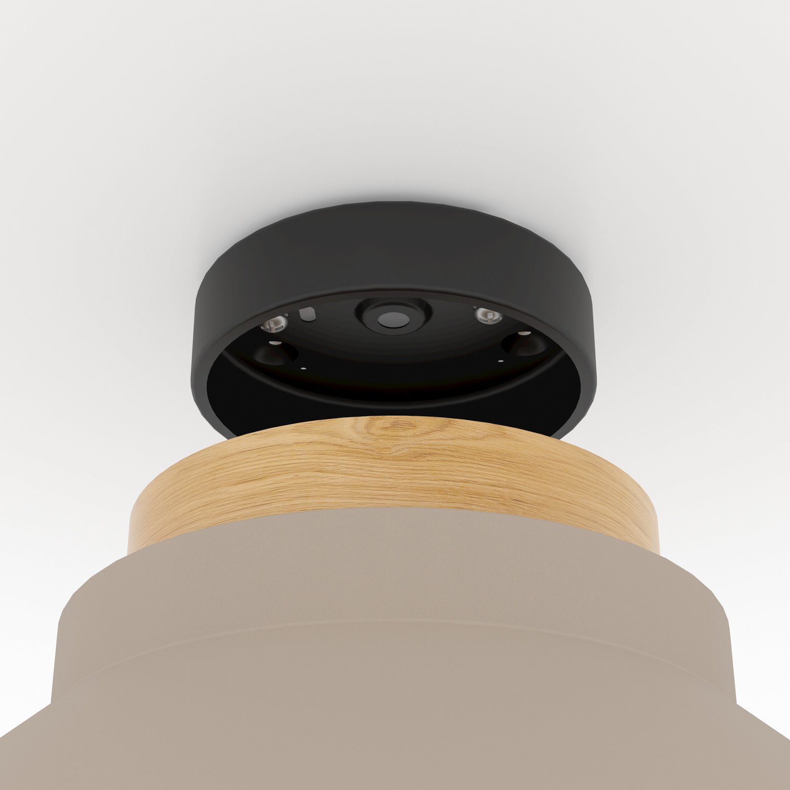 Candeeiro de teto Moharras, areia com pormenor em madeira