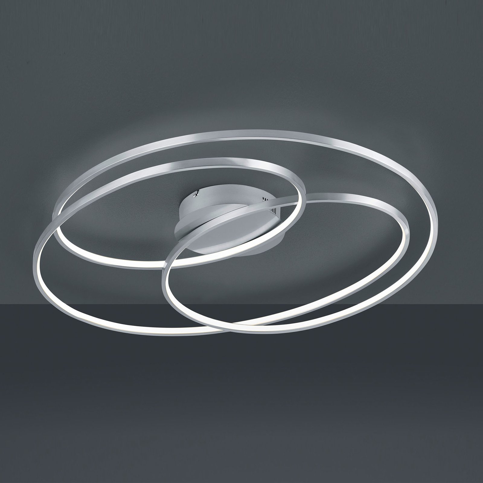 Plafonnier LED Gale, 80 cm, nickel mat