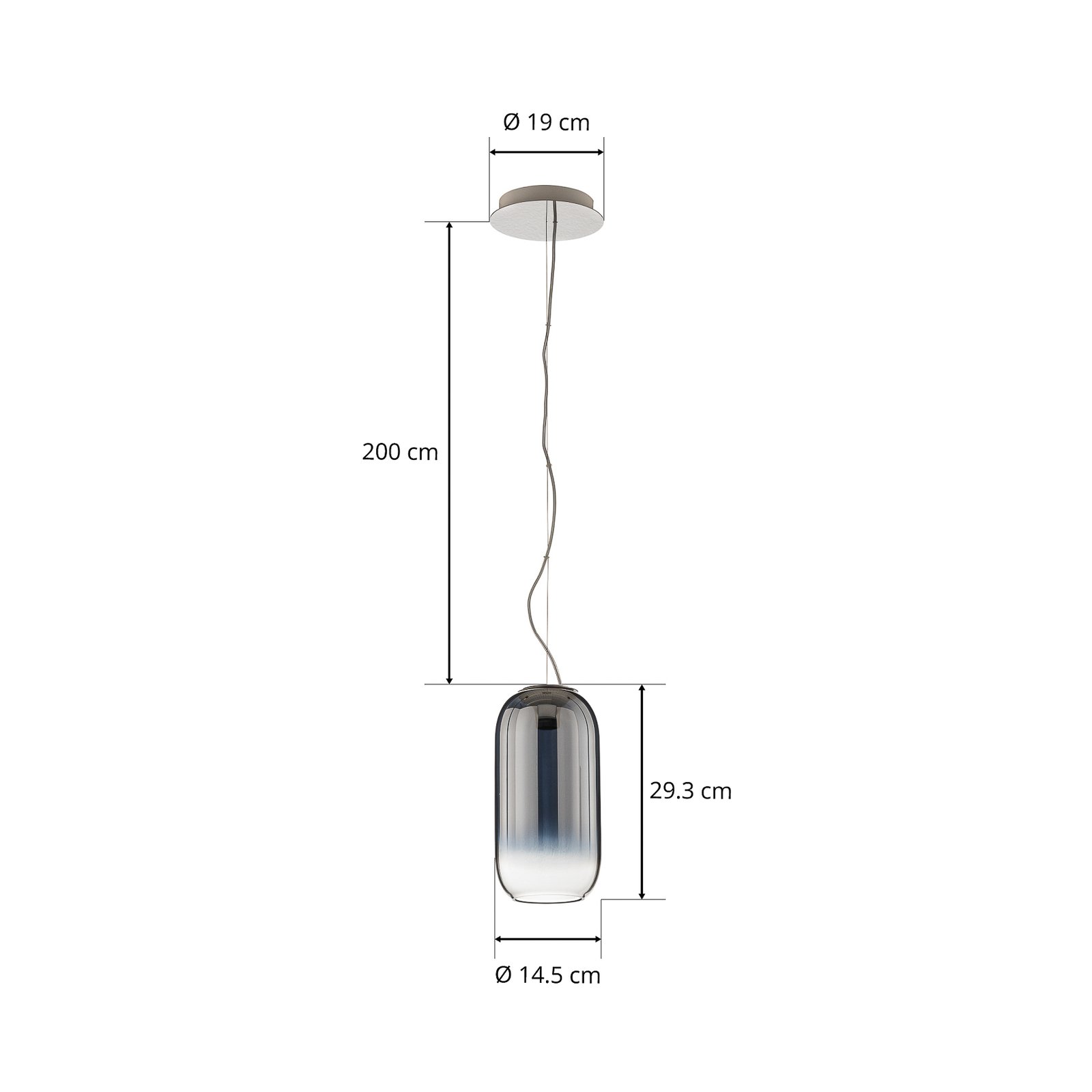 Artemide Gople Mini závěsné stříbrná/stříbrná