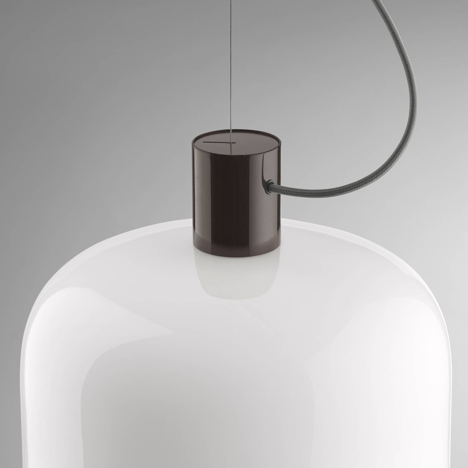 Lampa wisząca Flos Bellhop Glass S1, czekoladowy brąz, Ø 33 cm