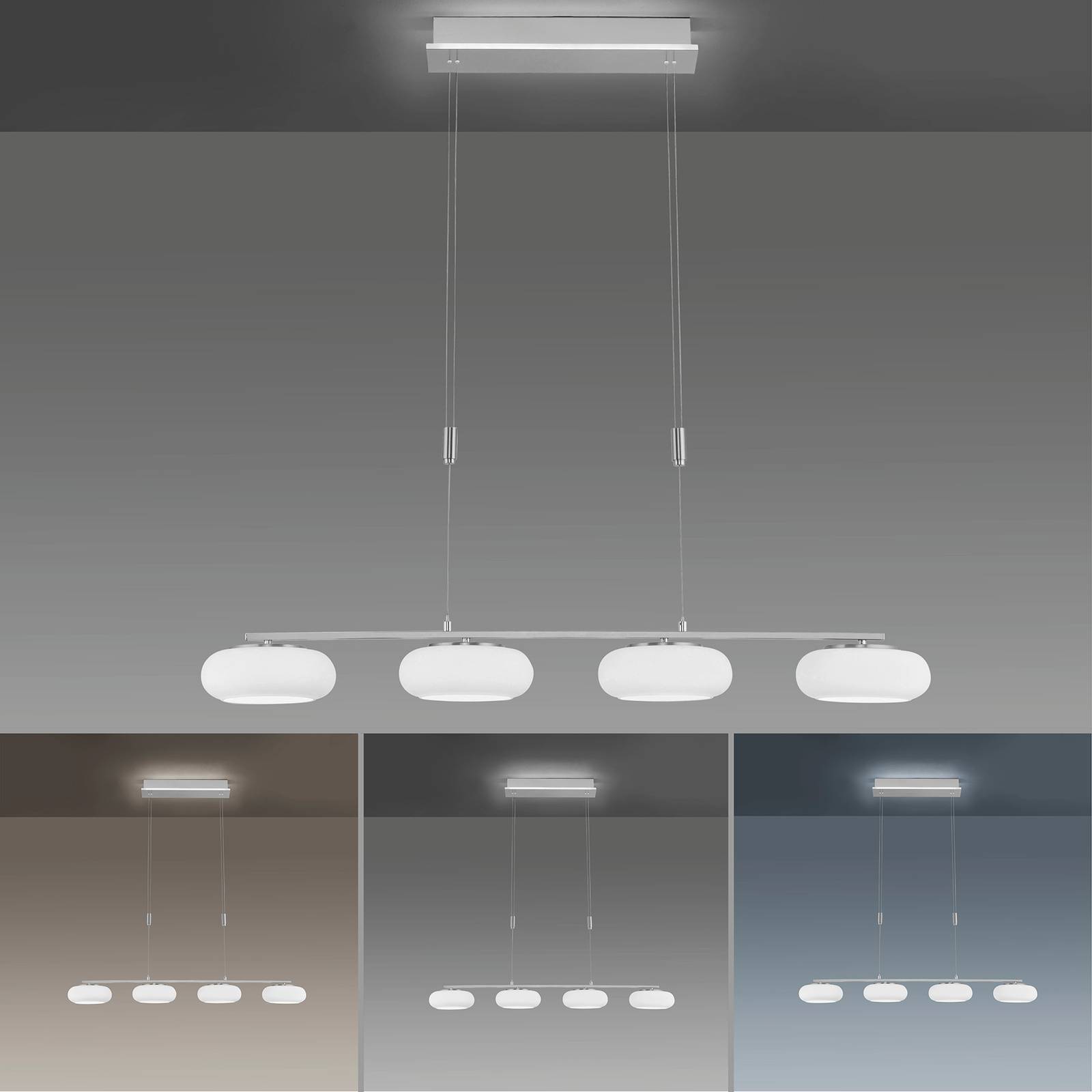 Paul Neuhaus Q-ETIENNE suspension LED, 4 lampes