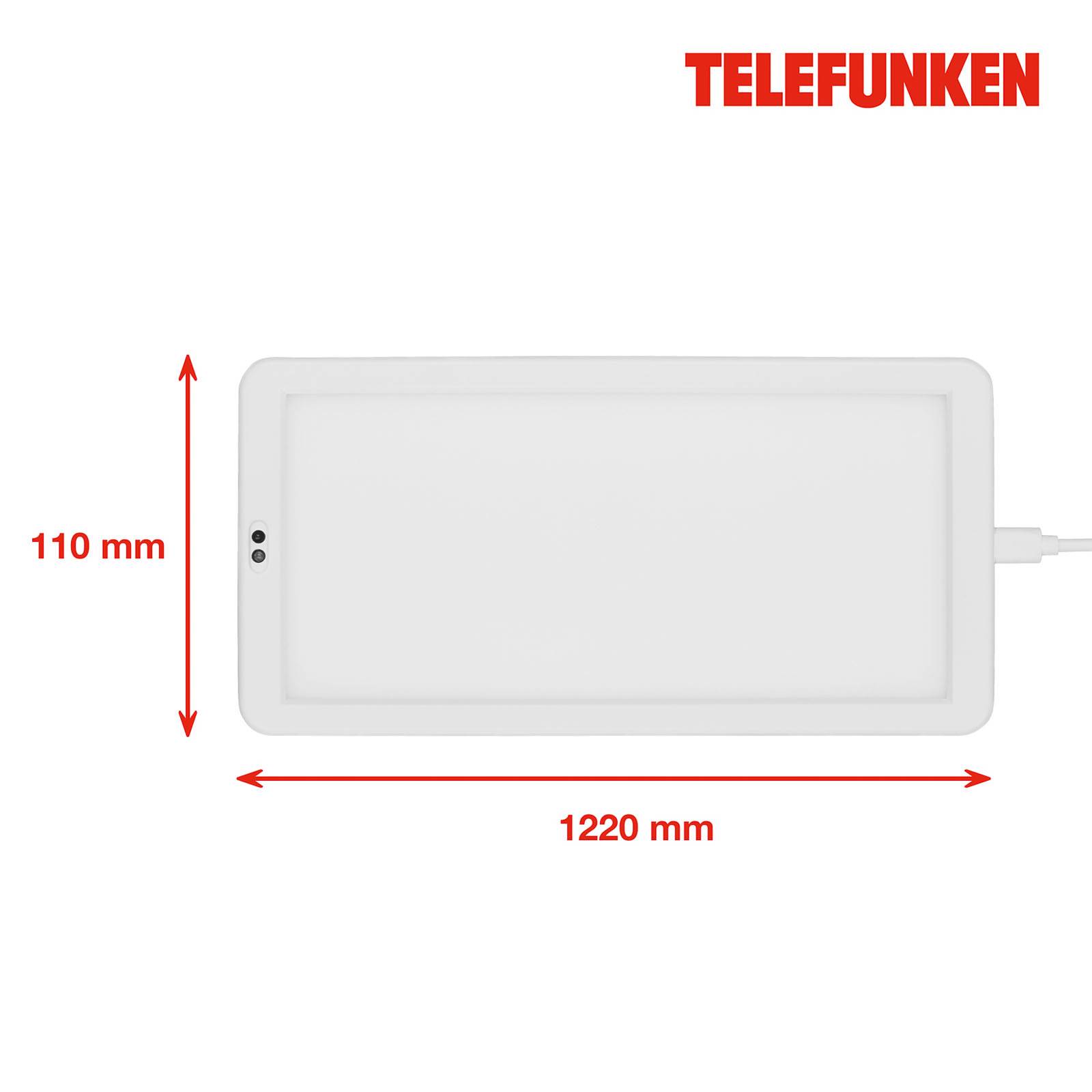 Telefunken Lampe meuble LED Schu, capteur, 22x11 cm blanc 840