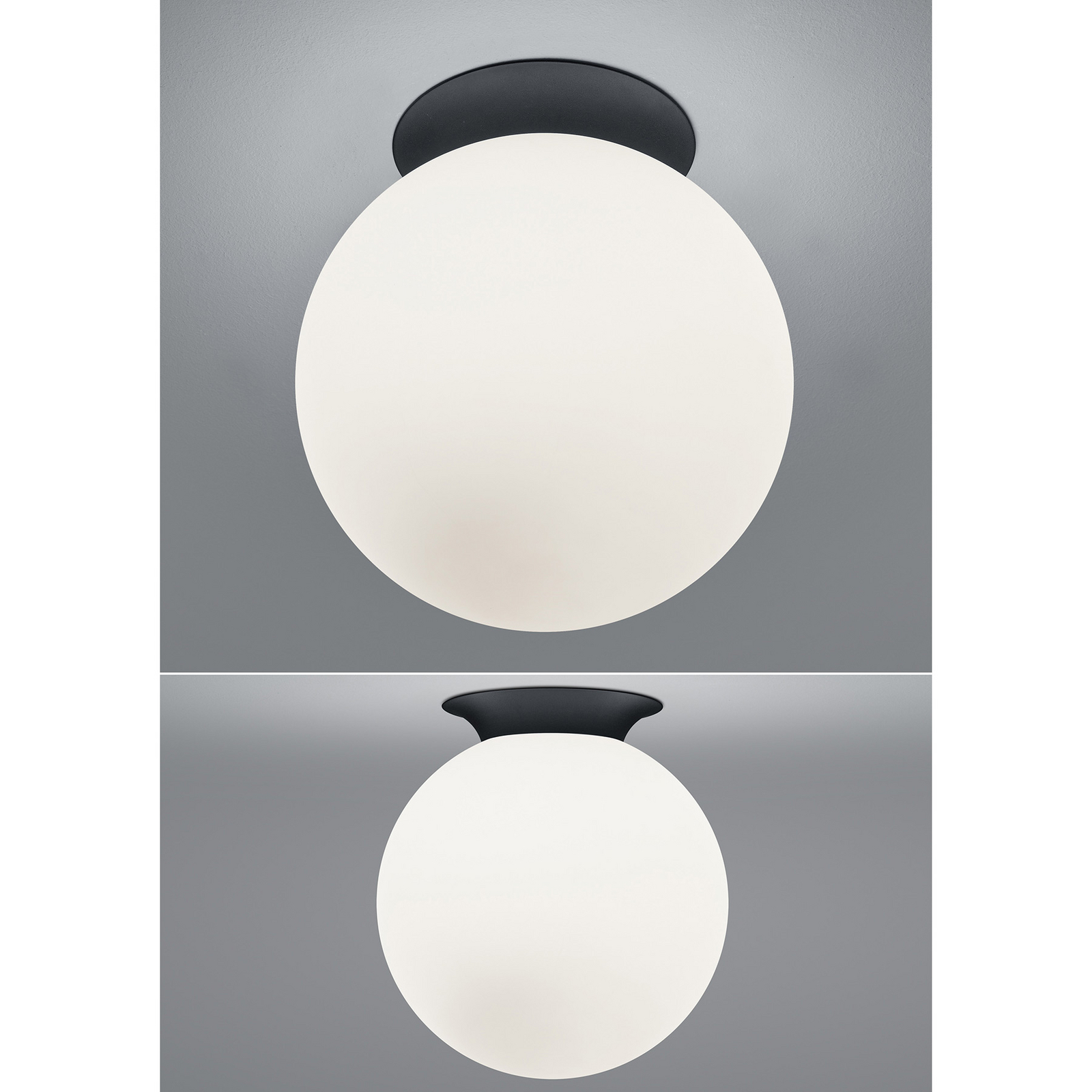 Abat-jour Sphérique En Verre Givré 13 Cm - Globe Pour Plafonnier, Lustre, Applique - Blanc, Ouverture 6-7 Cm
