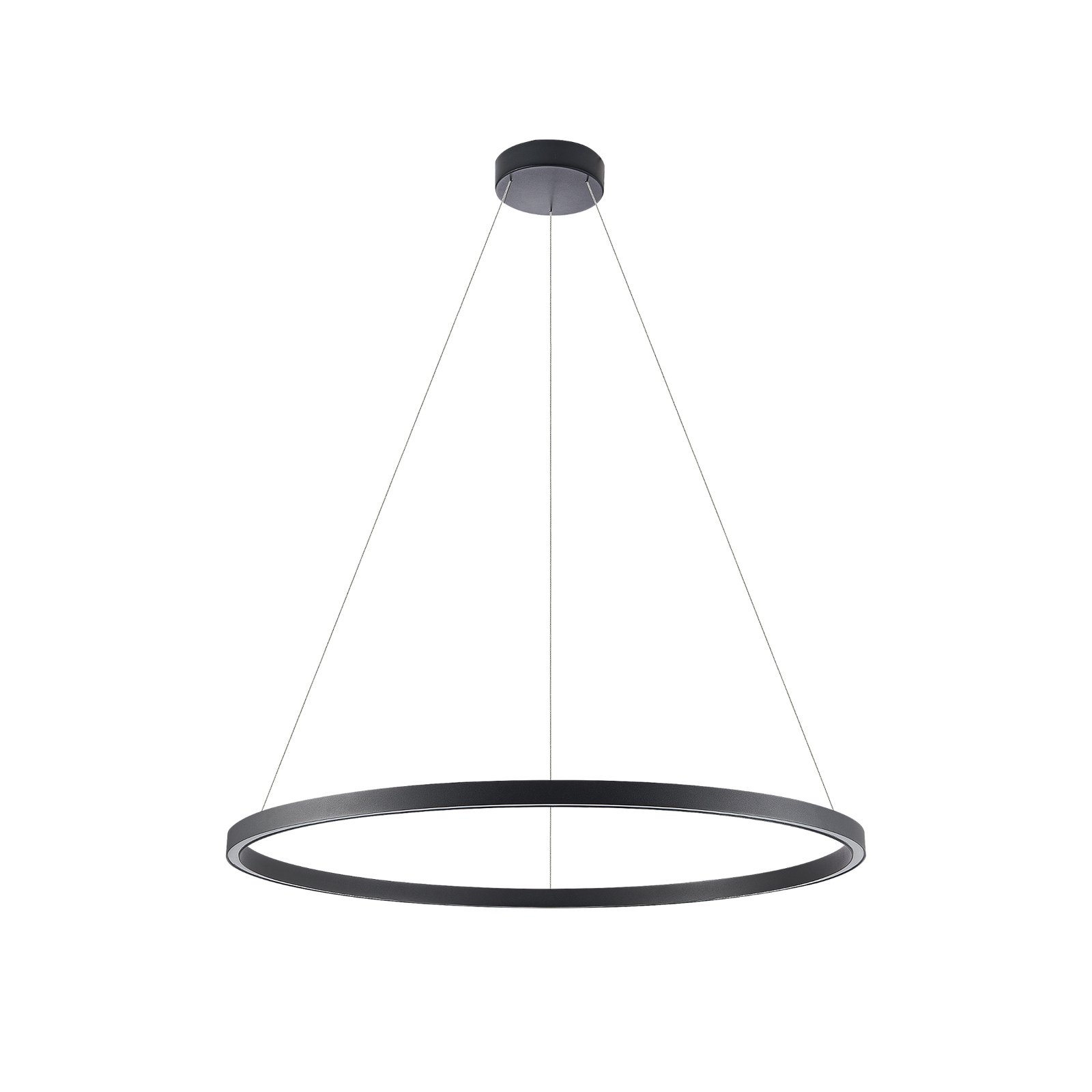 Molto Luce LED hanging light Perfora, black, Ø 90 cm, aluminium