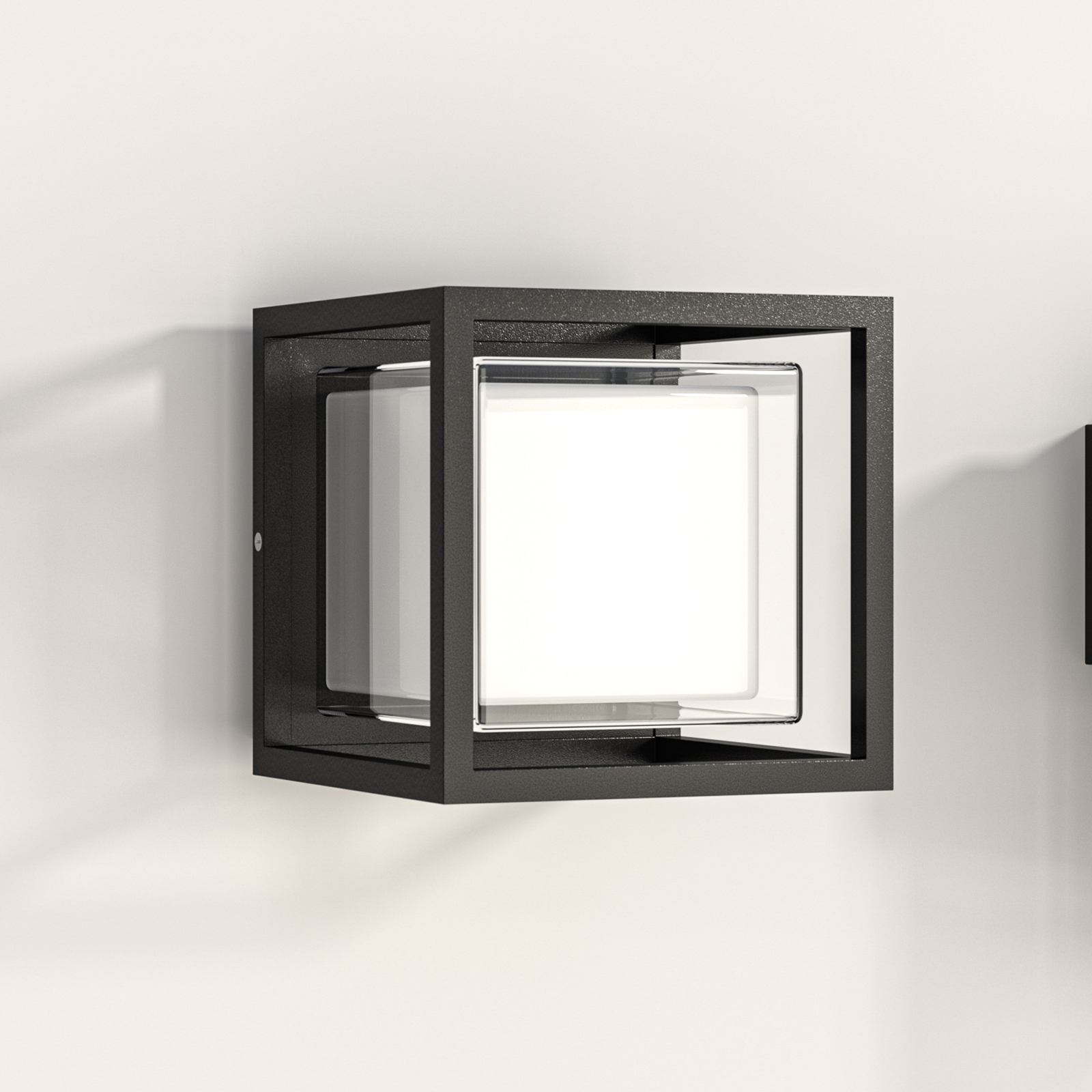 Cubic LED udendørs væglampe, aluminium, terningformet