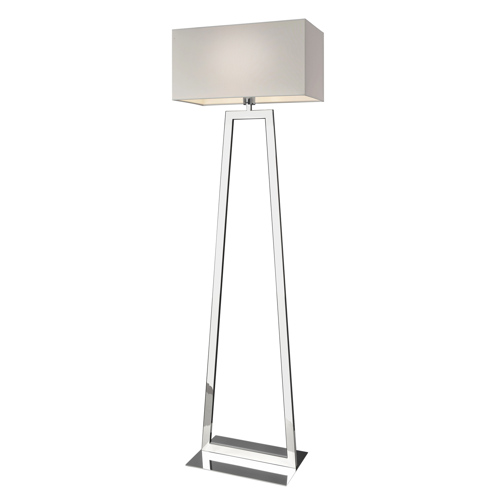 Villeroy & Boch Lyon floor lamp, stainless steel, for Living / Dining Room, stainless steel, fabric, E27, 60 W, energy efficiency: A++, L: 48 cm, W: 25 cm, H: 152 cm