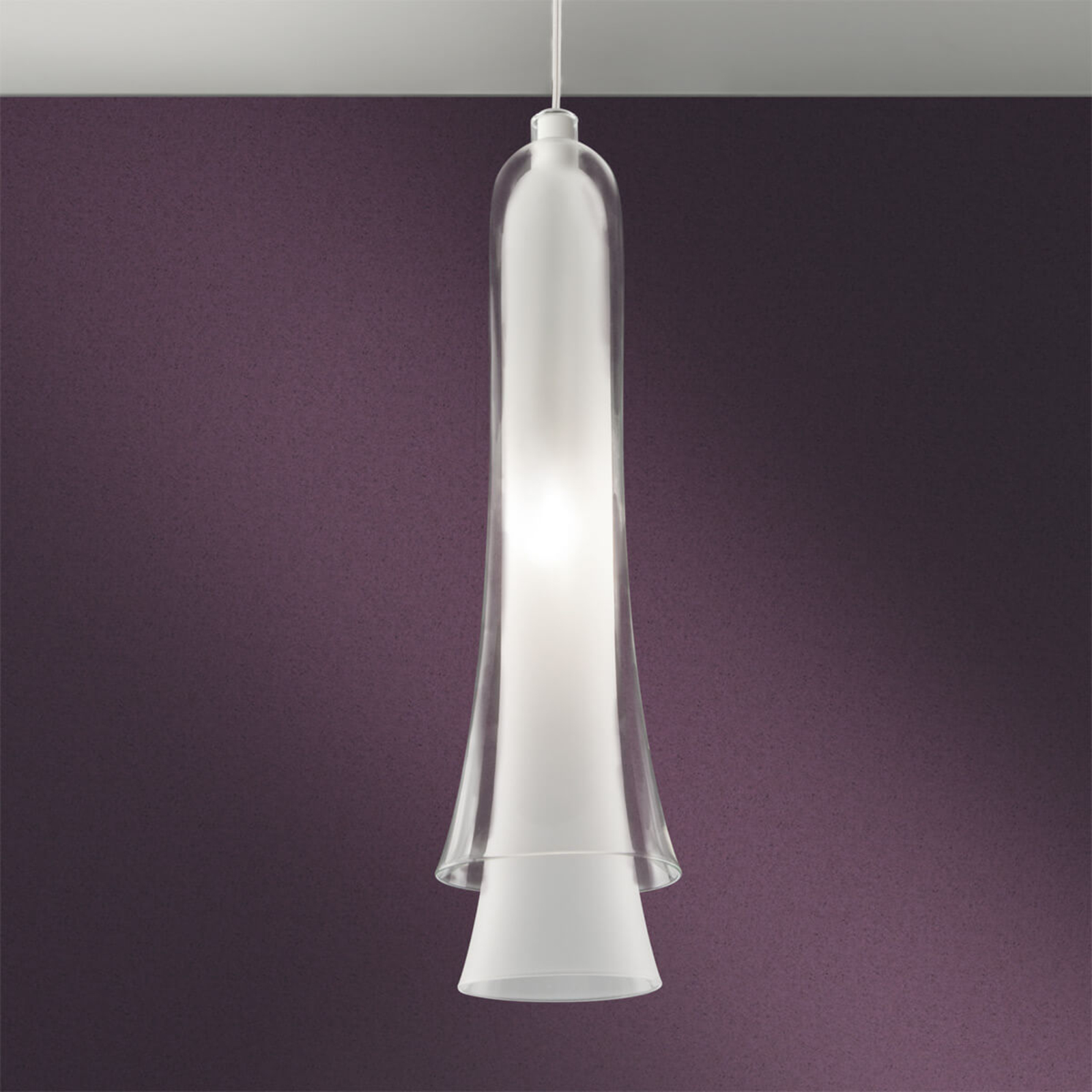 Lam Magical hanging light Tubular Bells 1-bulb, for Living / Dining Room, glass, metal, G9, 60 W, energy efficiency: D