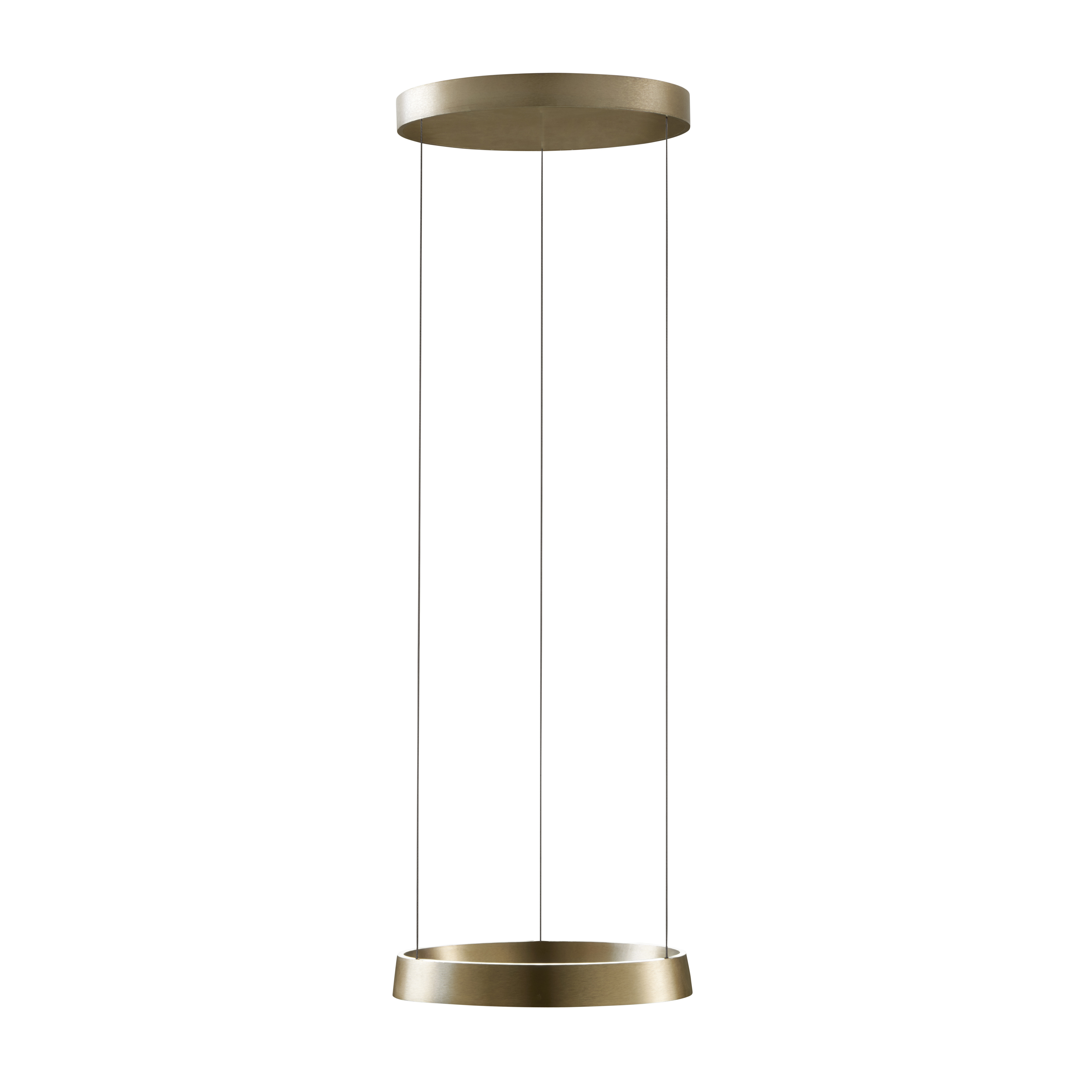 Edge Round LED hanging light, brass, Ø40cm, Smart - Light-Point