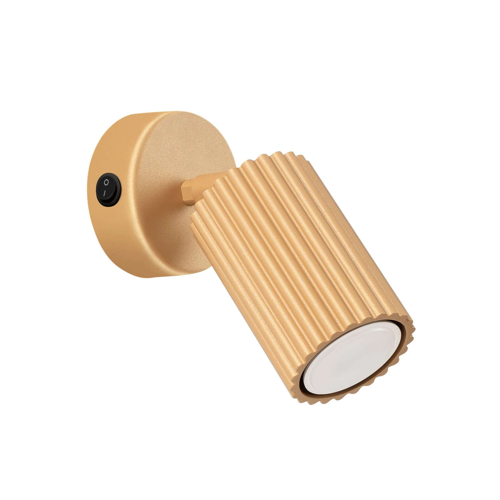 Wall spotlight carbon, gold-coloured, projection 16 cm, switch