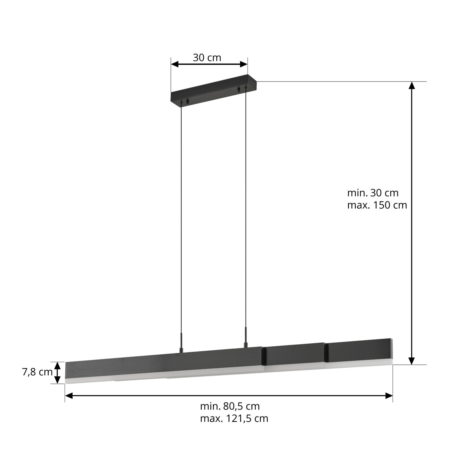 Torven LED-Hängeleuchte, schwarz, ausziehbar, CCT - Lucande Torven LED-Hängeleuchte, schwarz, ausziehbar, CCT - Lucande